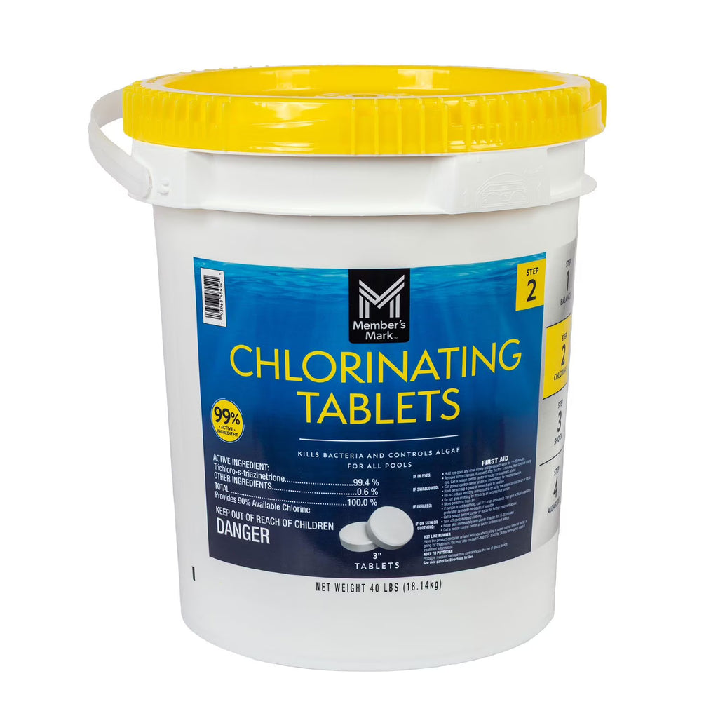Brand new Member's Mark 3" Chlorinating Tablets, 40 lbs.
