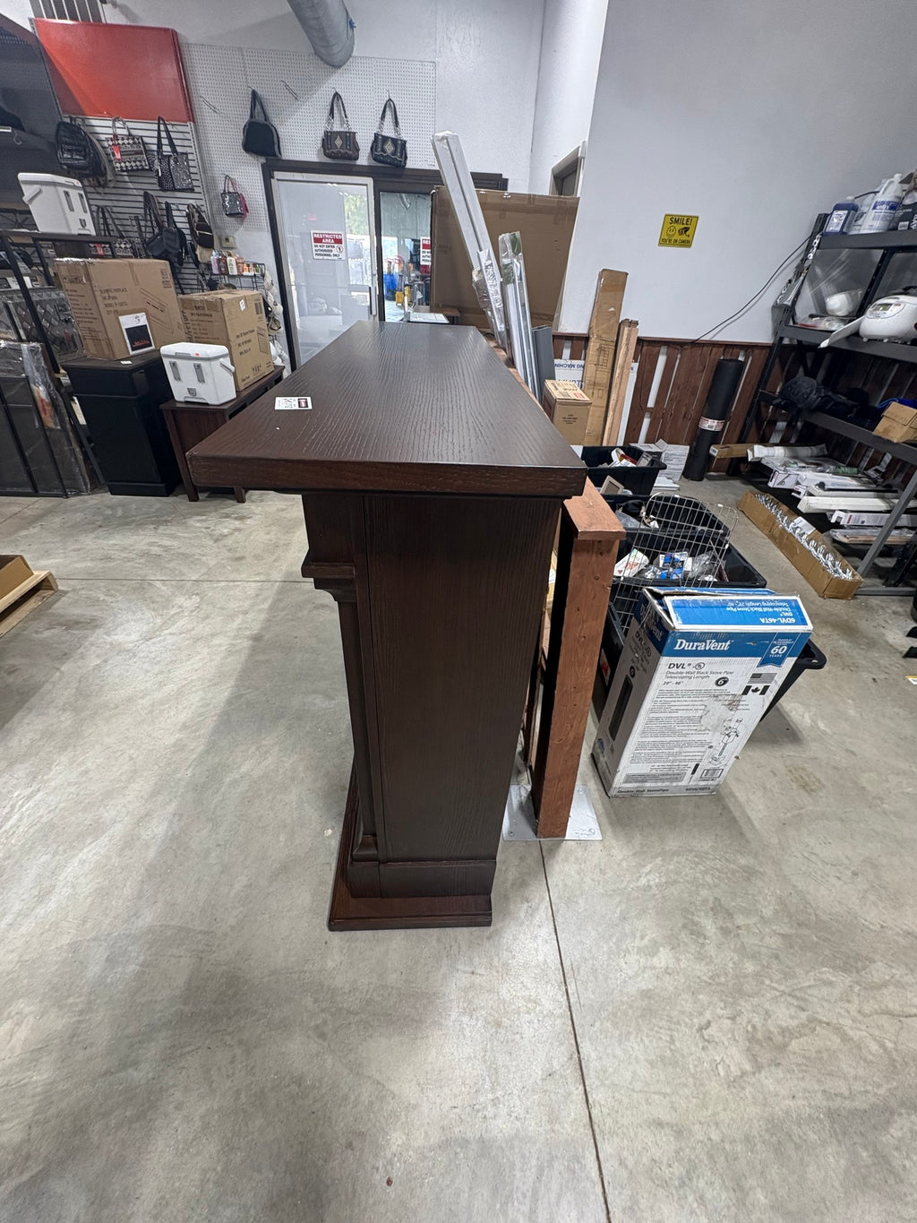 Brand new and fully assembled Real Flame Callaway 63 in. Grand Electric Fireplace in Chestnut Oak Chestnut oak finishing