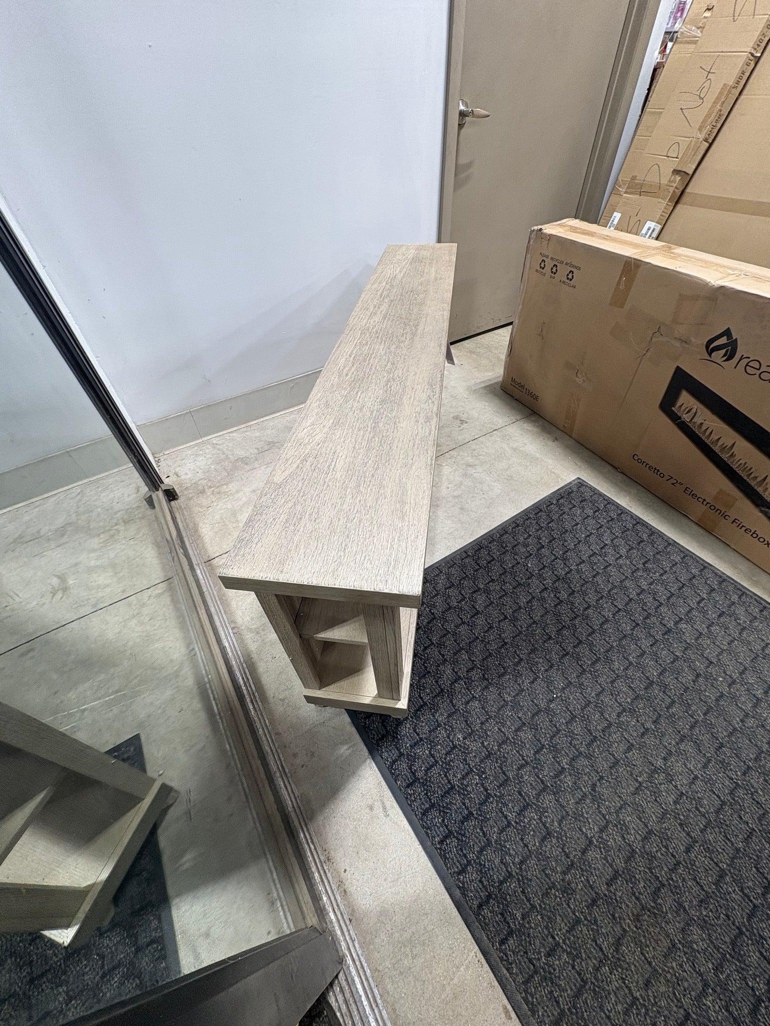 Brand new Real Flame Penrose Slim 58 in. Freestanding Wooden Electric Fireplace in Driftwood