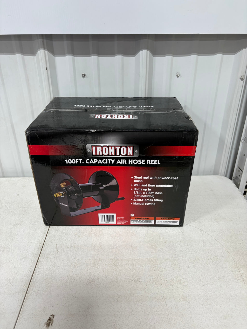Brand new Ironton Air Hose Reel, Holds 3/8in. x 100ft. Hose