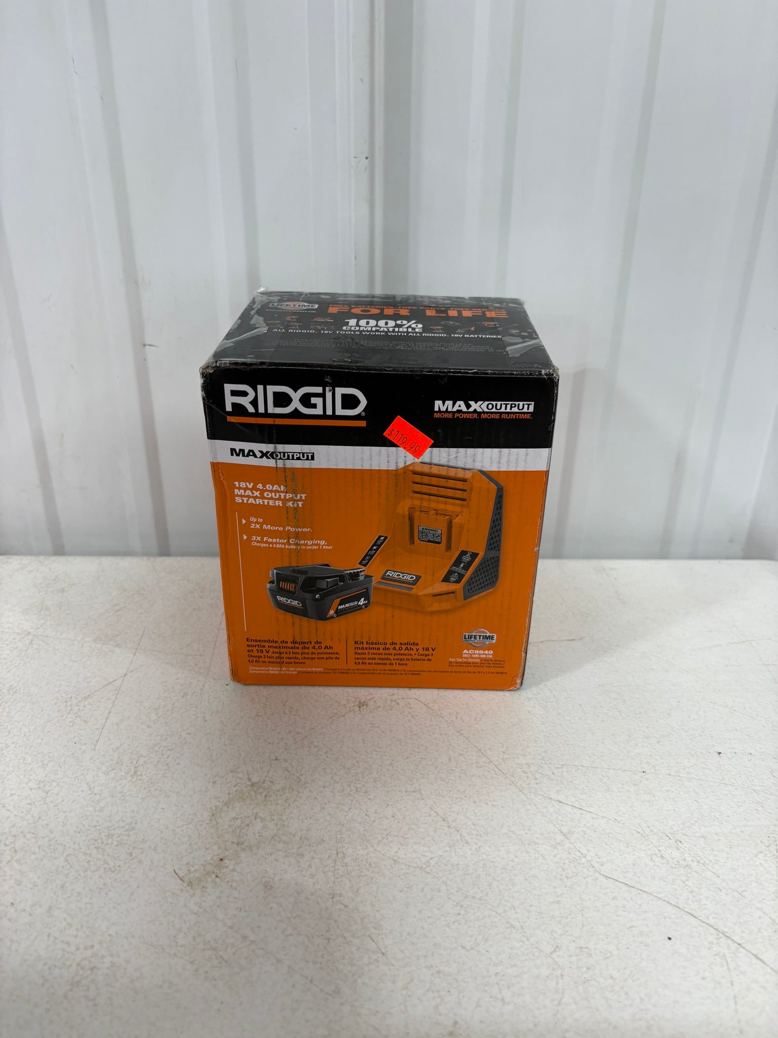 RIDGID 18V 4.0 Ah MAX Output Starter Kit with Rapid Charger