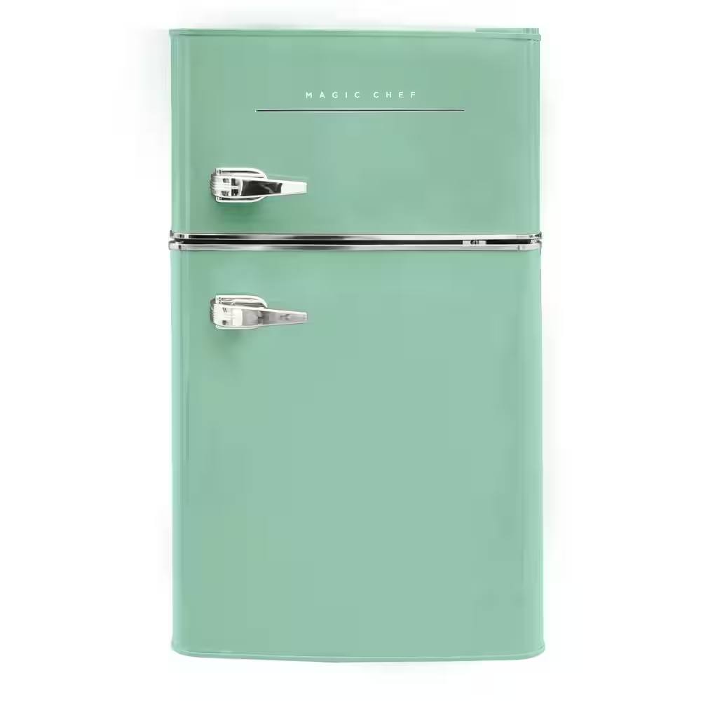 Magic Chef Retro 3.2 cu. ft. 2-Door Mini Fridge in Mint Green
