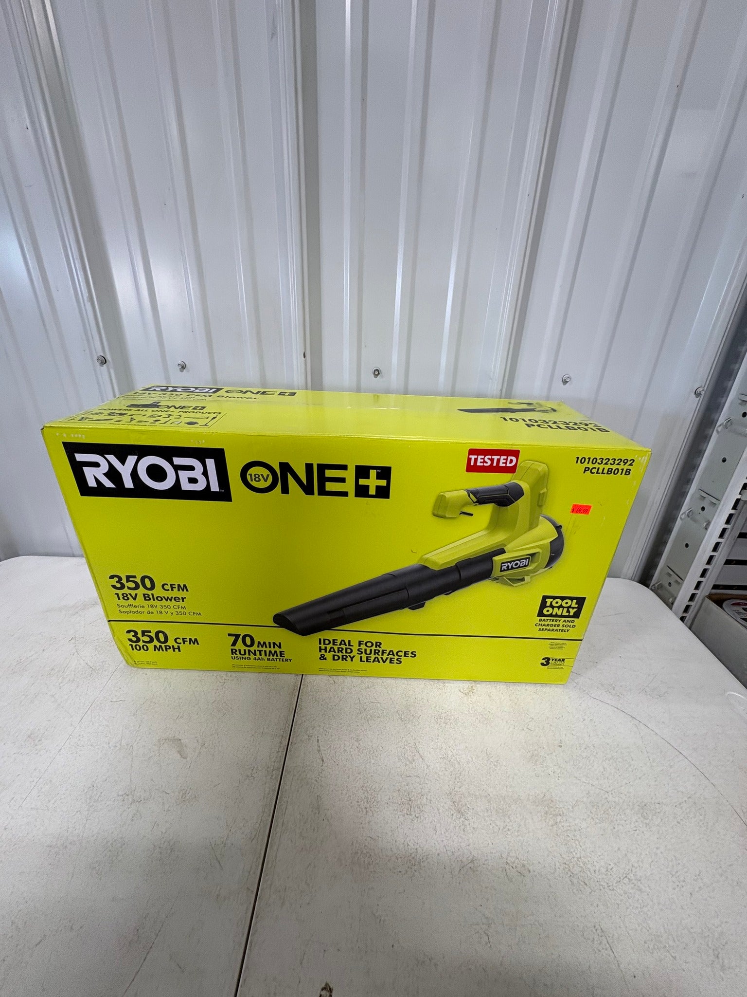 Brand new RYOBI ONE+ 18V 100 MPH 350 CFM Cordless Battery Variable-Speed Jet Fan Leaf Blower (Tool Only)