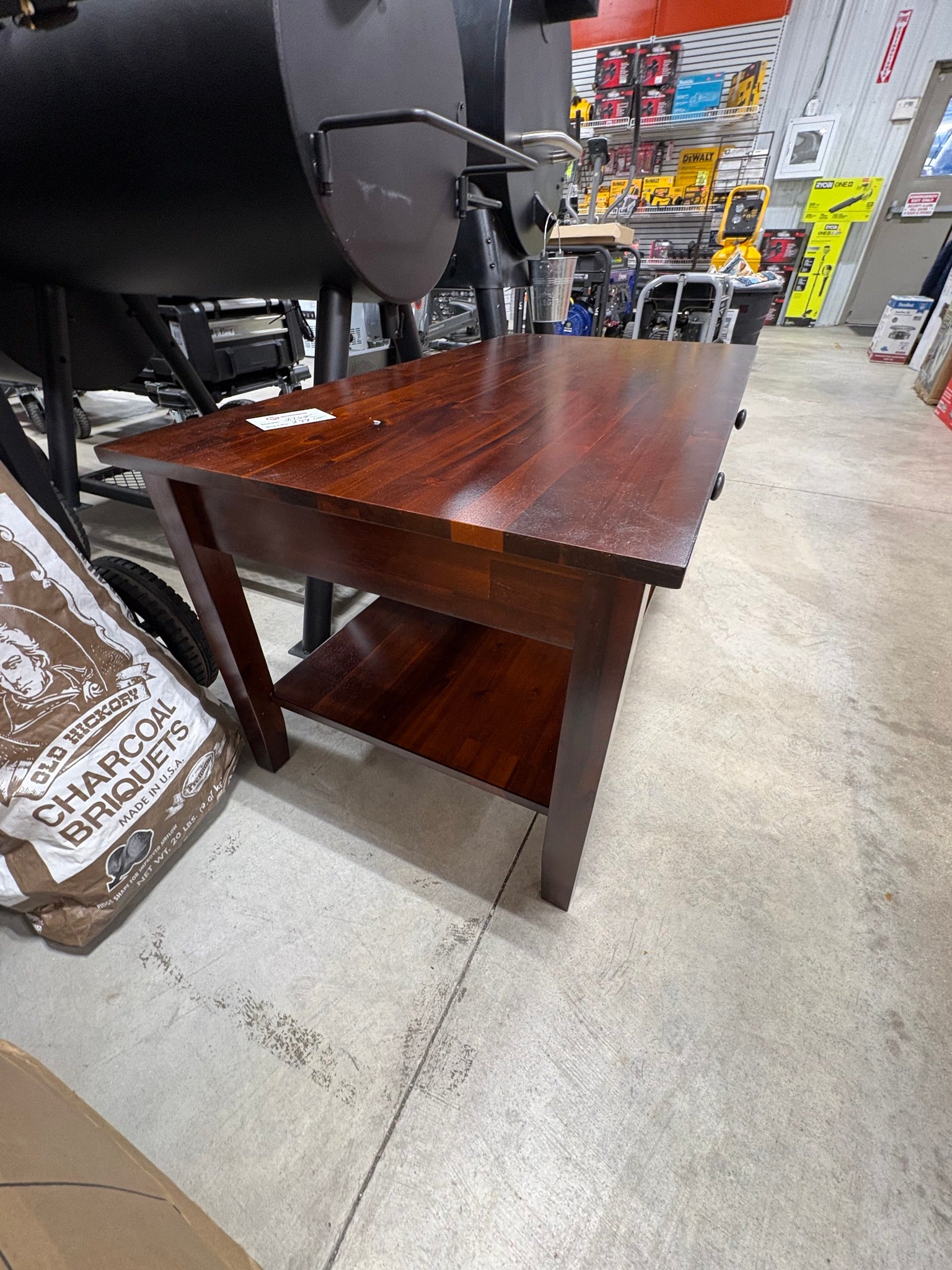 Brand new 38 in. Mahogany Rectangle Acacia Wood Top Coffee Table with Shelf