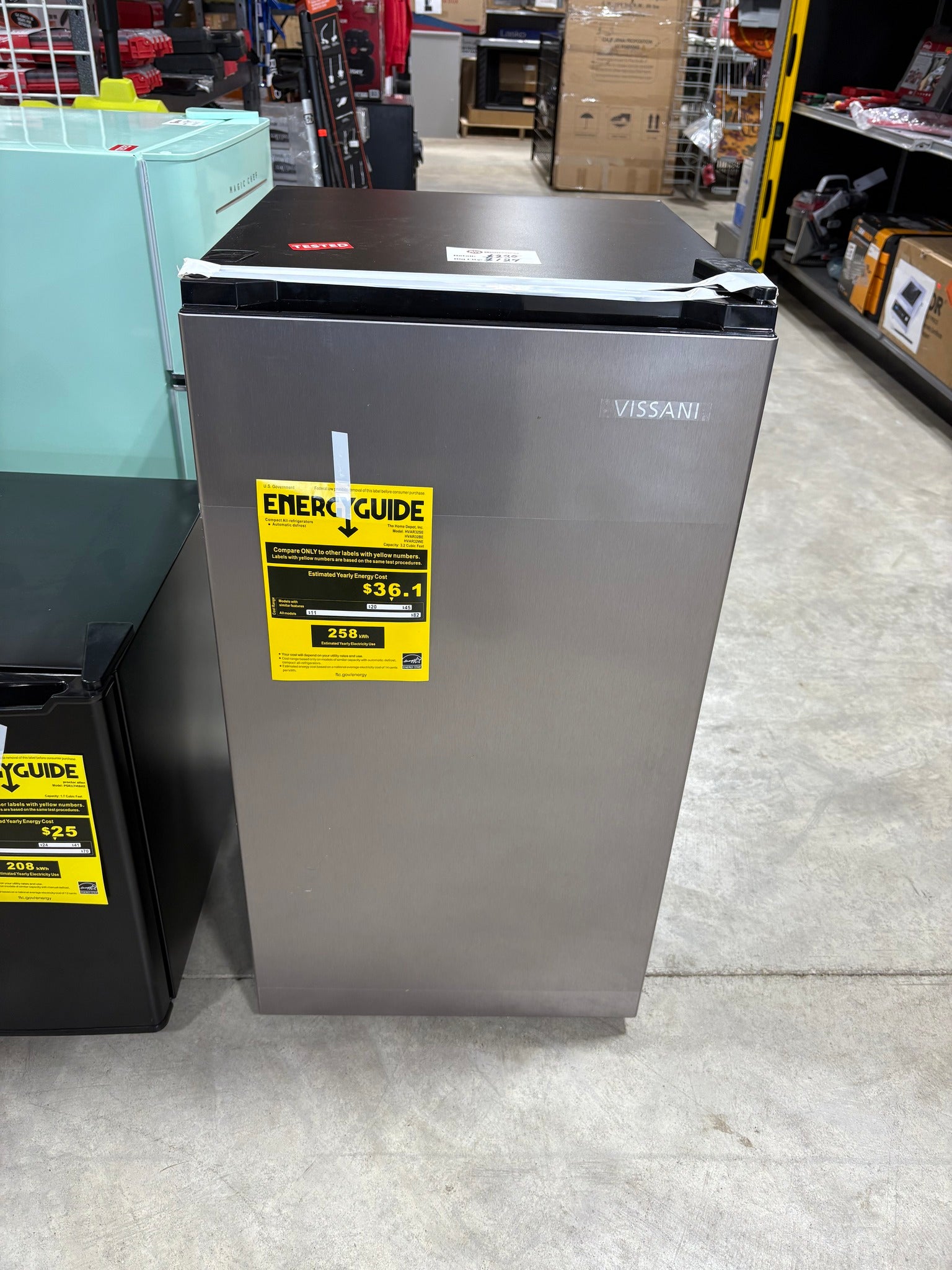 Vissani 3.2 cu. ft. Mini Refrigerator in Stainless Steel, ENERGY STAR