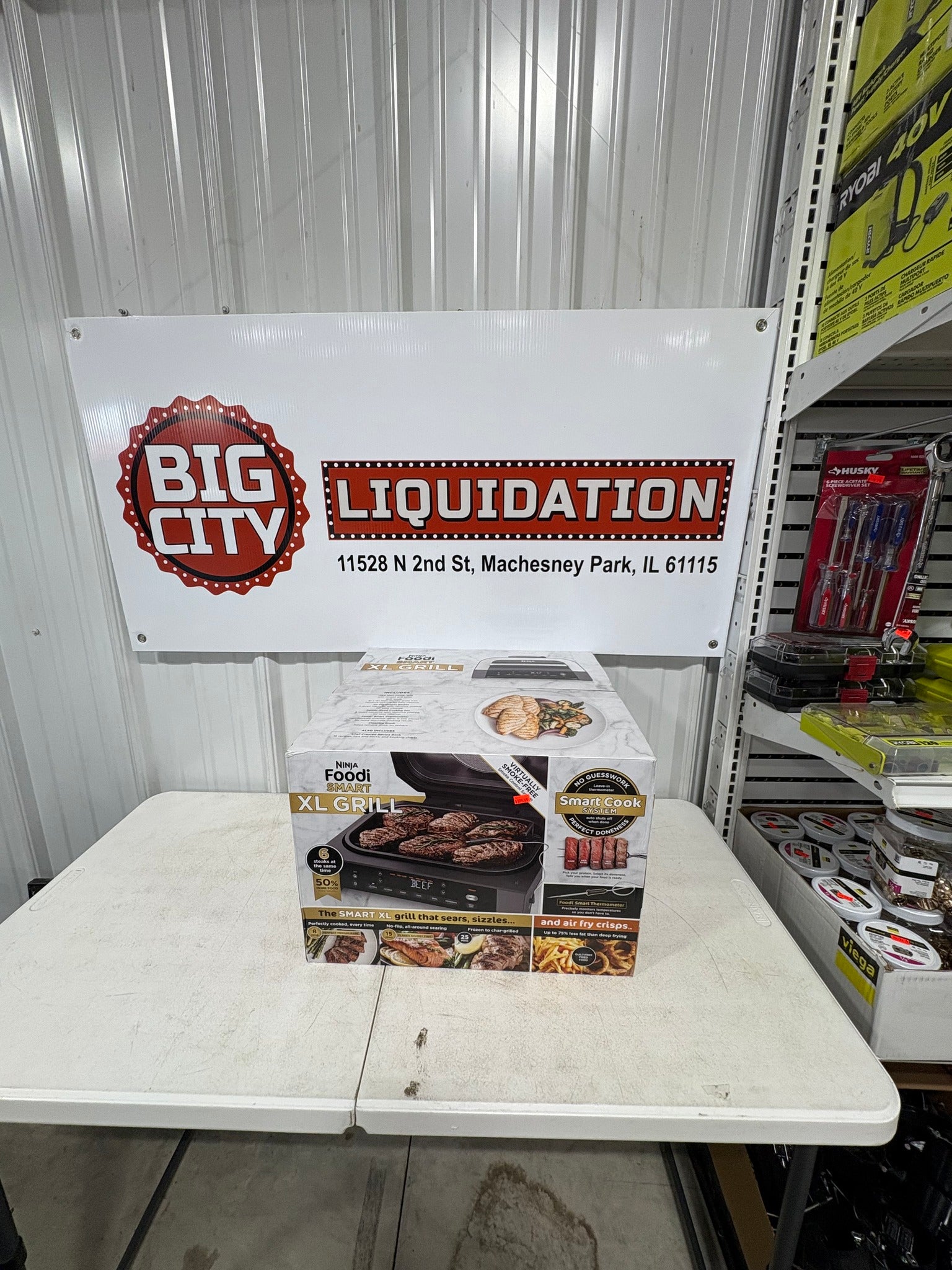 Brand new NINJA Foodi Smart XL 6-in-1 Stainless Steel Indoor Grill with Built in Thermometer