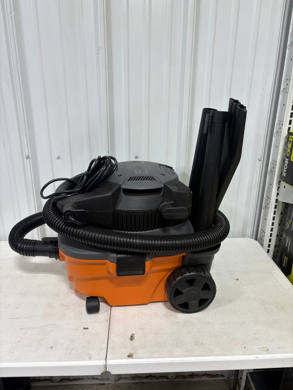 RIDGID 4 Gal. 5.0 Peak HP Portable Shop Vacuum Wet Dry Vac with Fine Dust Filter, Locking Hose and Attachments