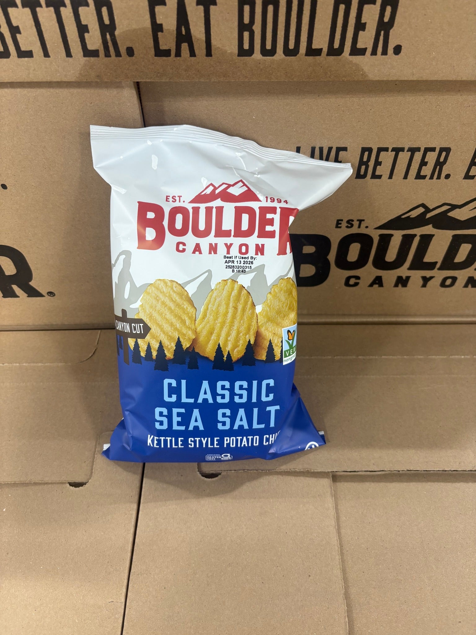 Brand new Boulder Canyon Classic sea Salt Kettle Style Potato Chips