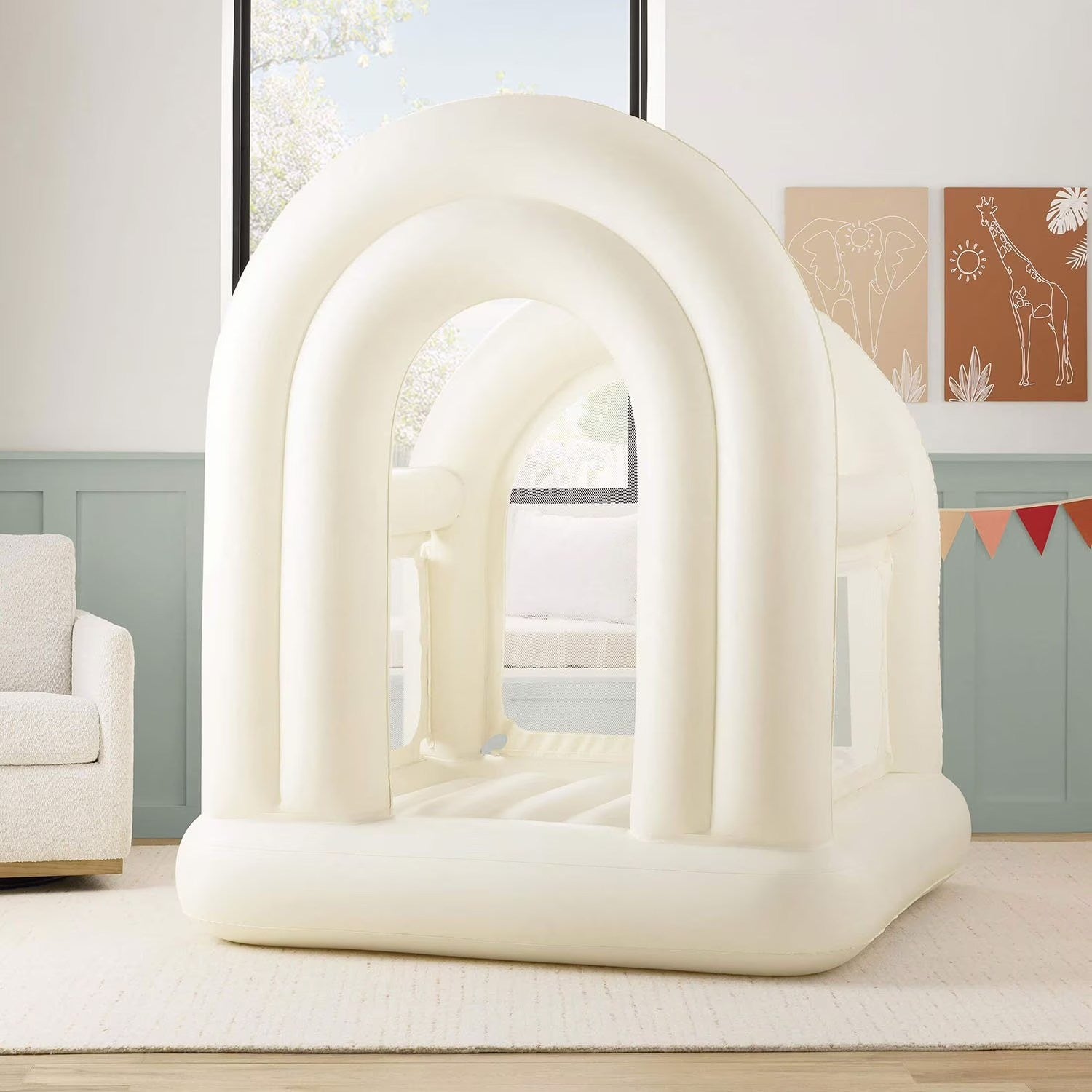 Brand new Member's Mark Cream Indoor Double Arch Bounce House