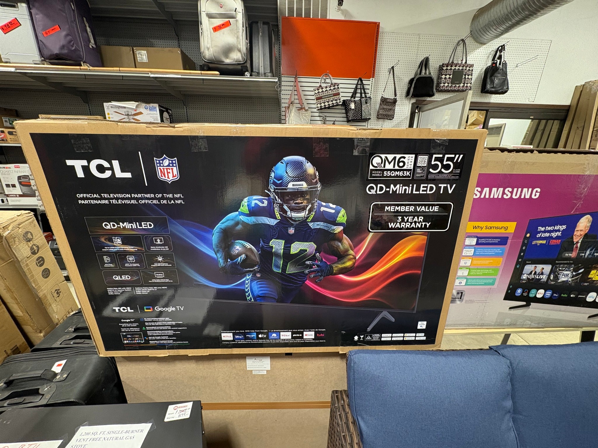 Brand new TCL 55" QM63K Series QD-Mini LED QLED 4K UHD Smart TV with Google TV
