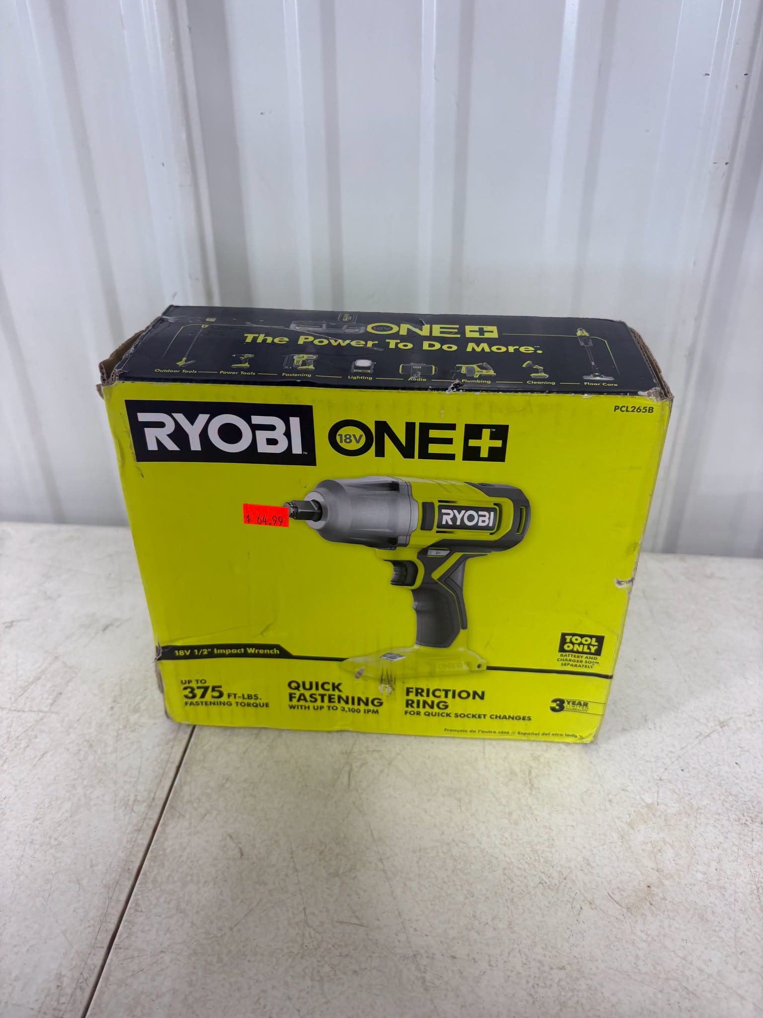 Brand new RYOBI ONE+ 18V Cordless 1/2 in. Impact Wrench (Tool Only)