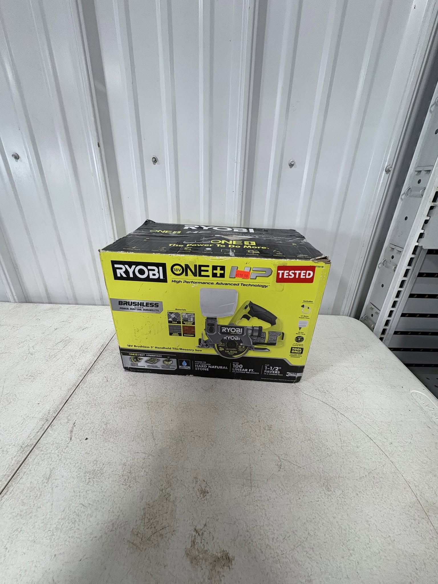 Brand new RYOBI ONE+ HP 18V Cordless Handheld Wet/Dry Masonry Tile Saw (Tool Only)