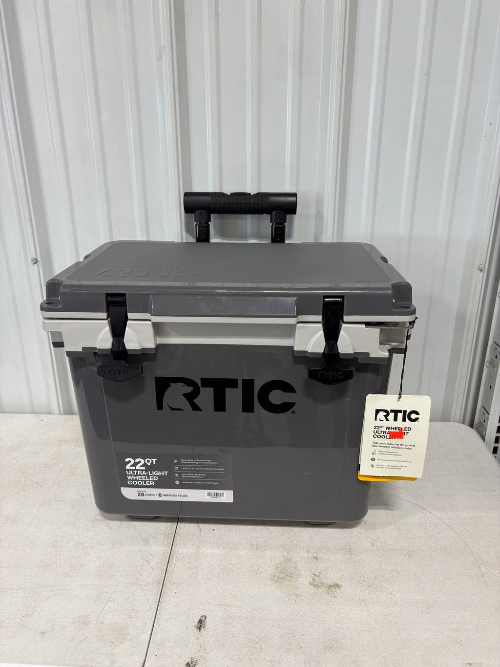 Brand new RTIC 22 QT Wheeled Hard-Sided Cooler, Fits 28 Cans or 6 Wine Bottles