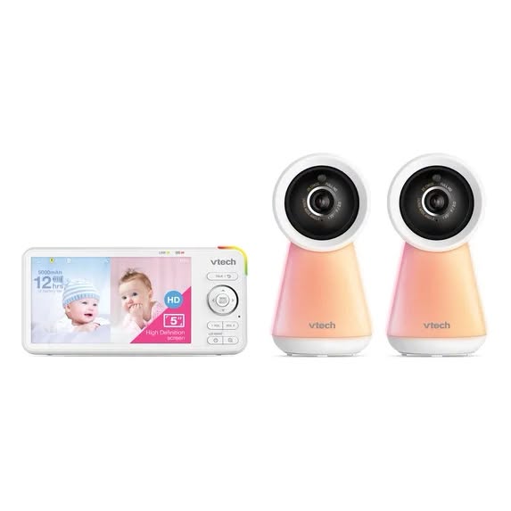 Brand new VTech RM5856-2HD Smart Wi-Fi Baby Monitor with 2 Cameras and 5 inch High-Definition Display