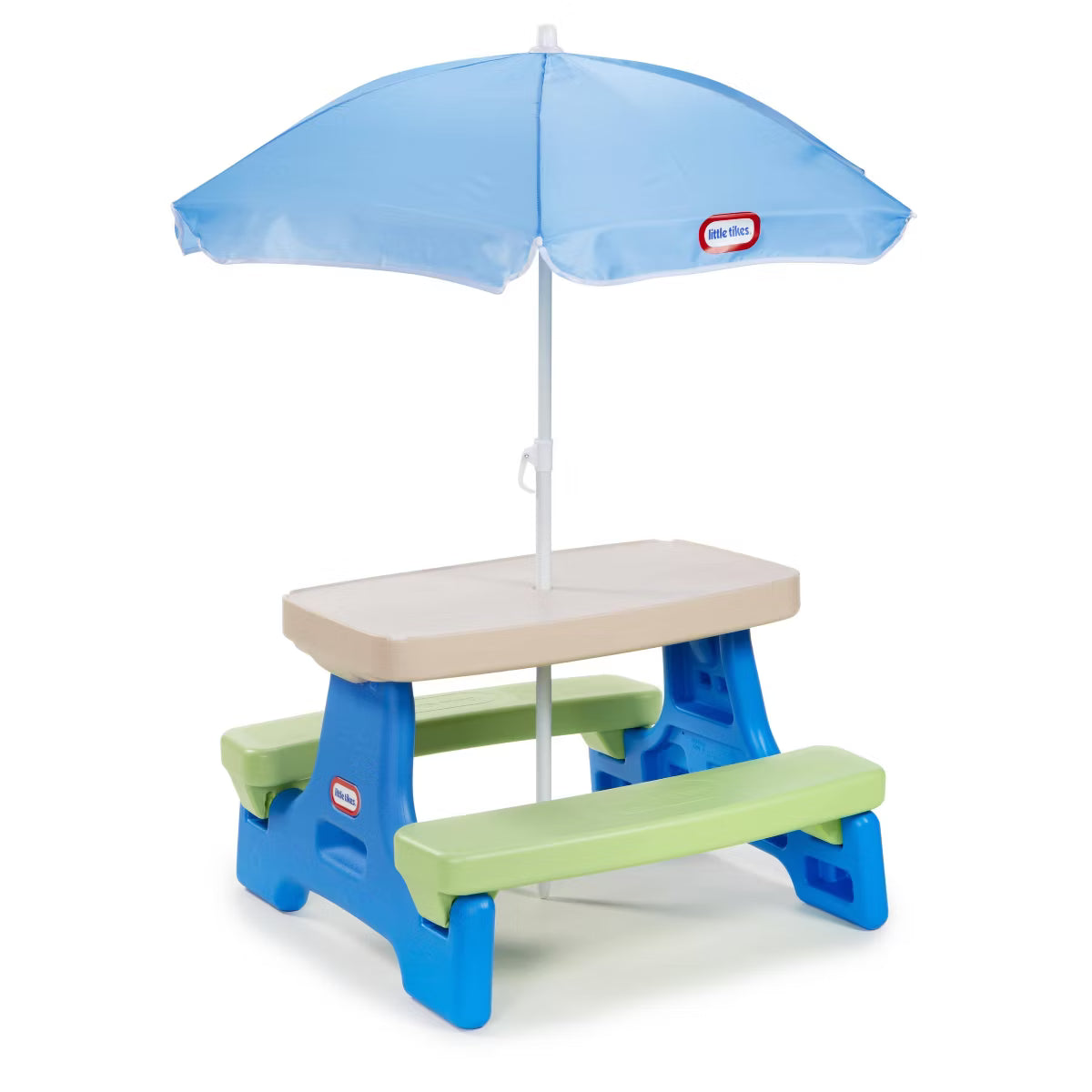Brand new and assembled Little Tikes Easy Store Jr. Play Table with Umbrella