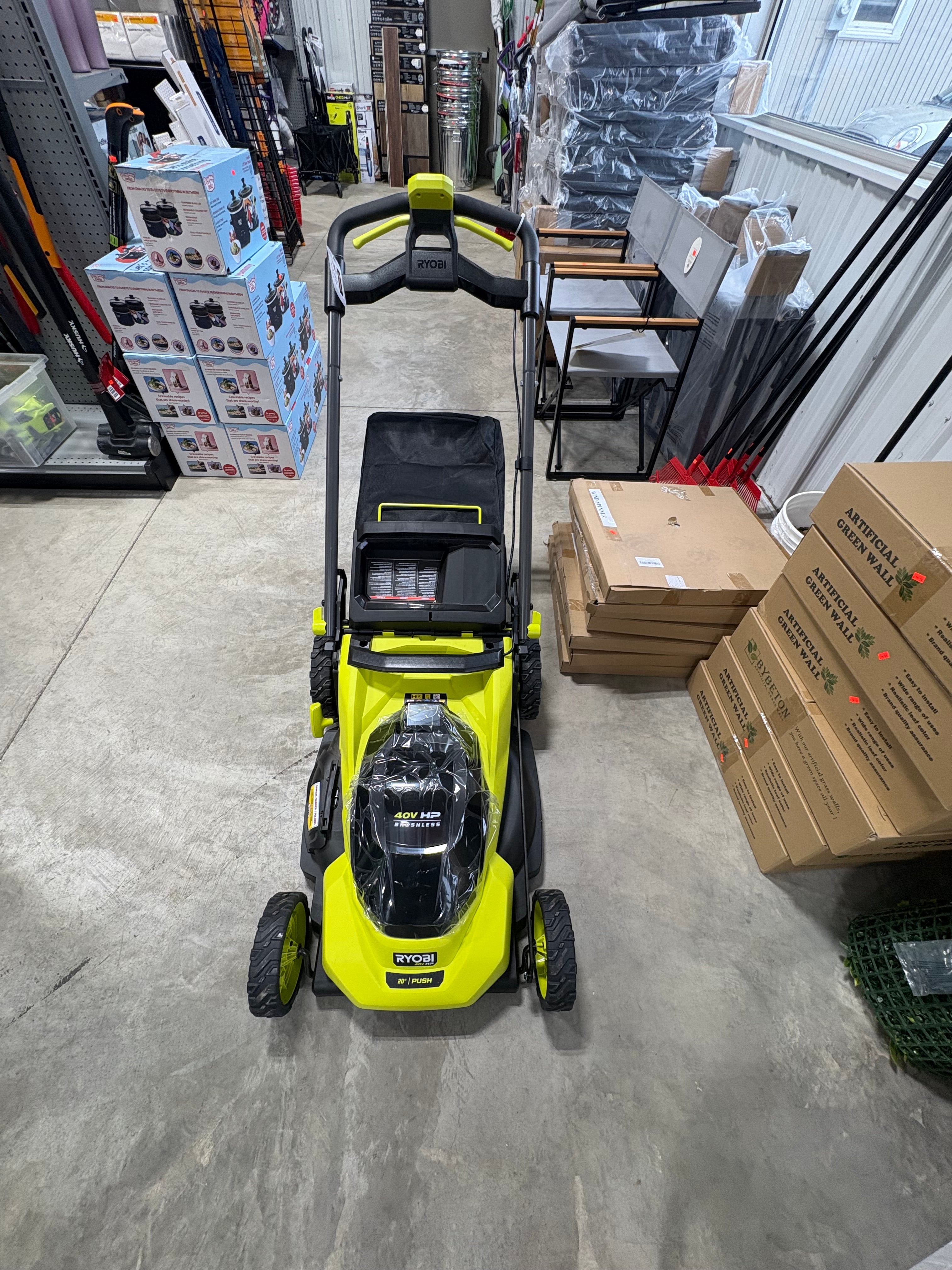 Brand new RYOBI 40V HP Brushless 20 in. Cordless Battery Walk Behind Push Lawn Mower with 6.0 Ah Battery and Charger