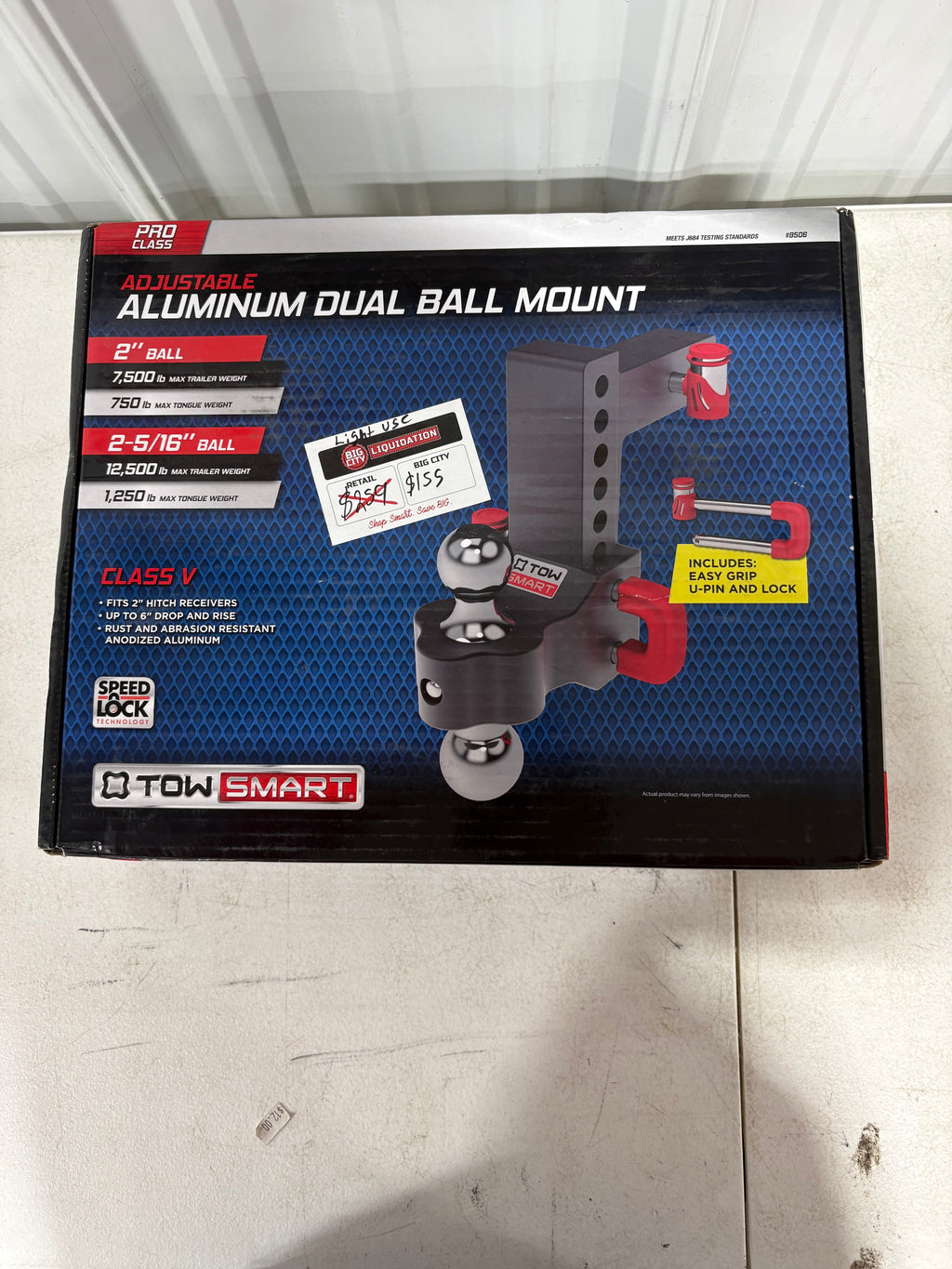 Lightly Used TowSmart Class 5, 12,500 lbs. 6 in. Drop to 6 in. Rise, Adjustable Trailer Hitch Dual Ball Mount