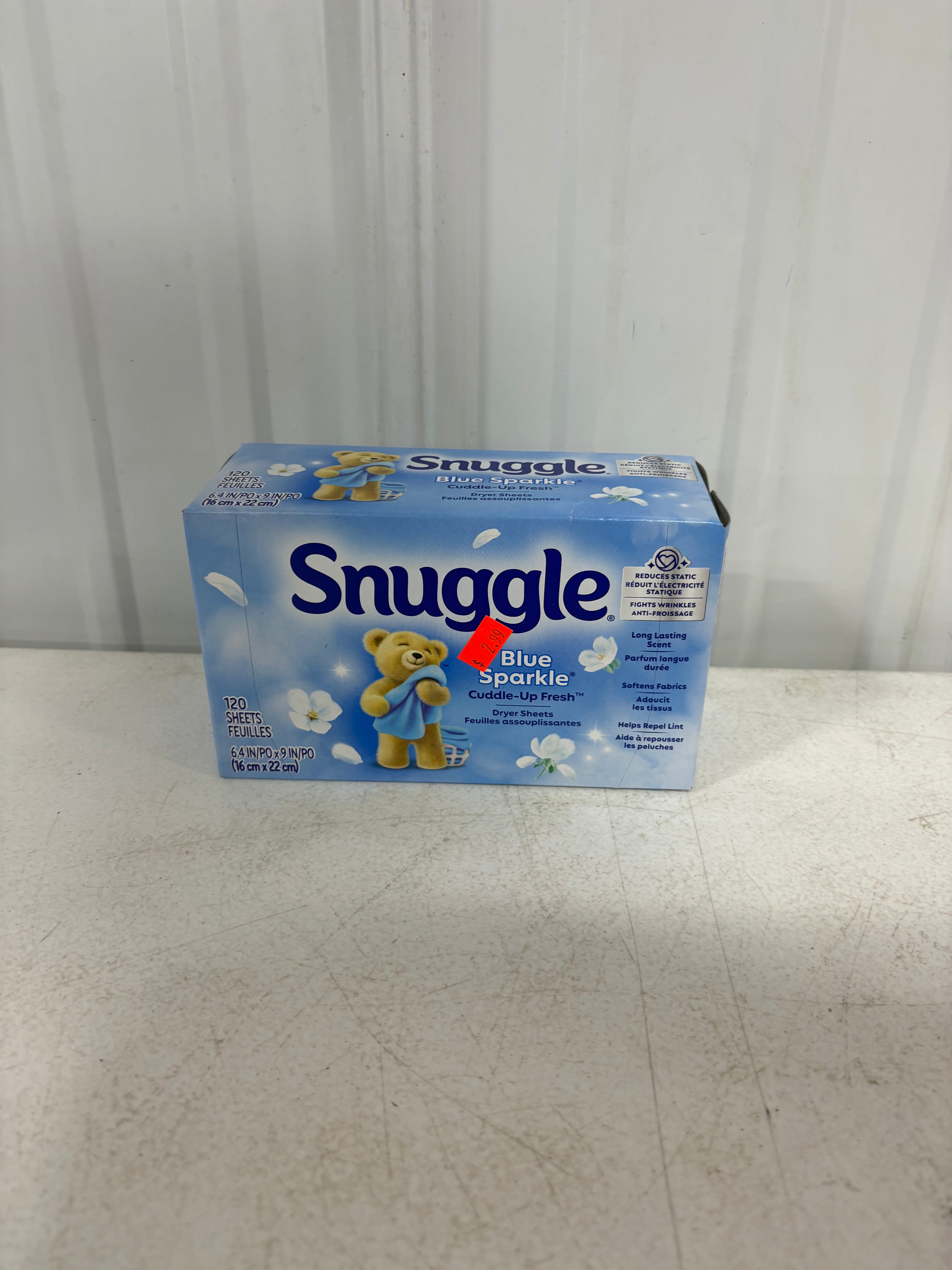 Brand new Snuggle Fabric Softener Dryer Sheets, Blue Sparkle, 120 Count
