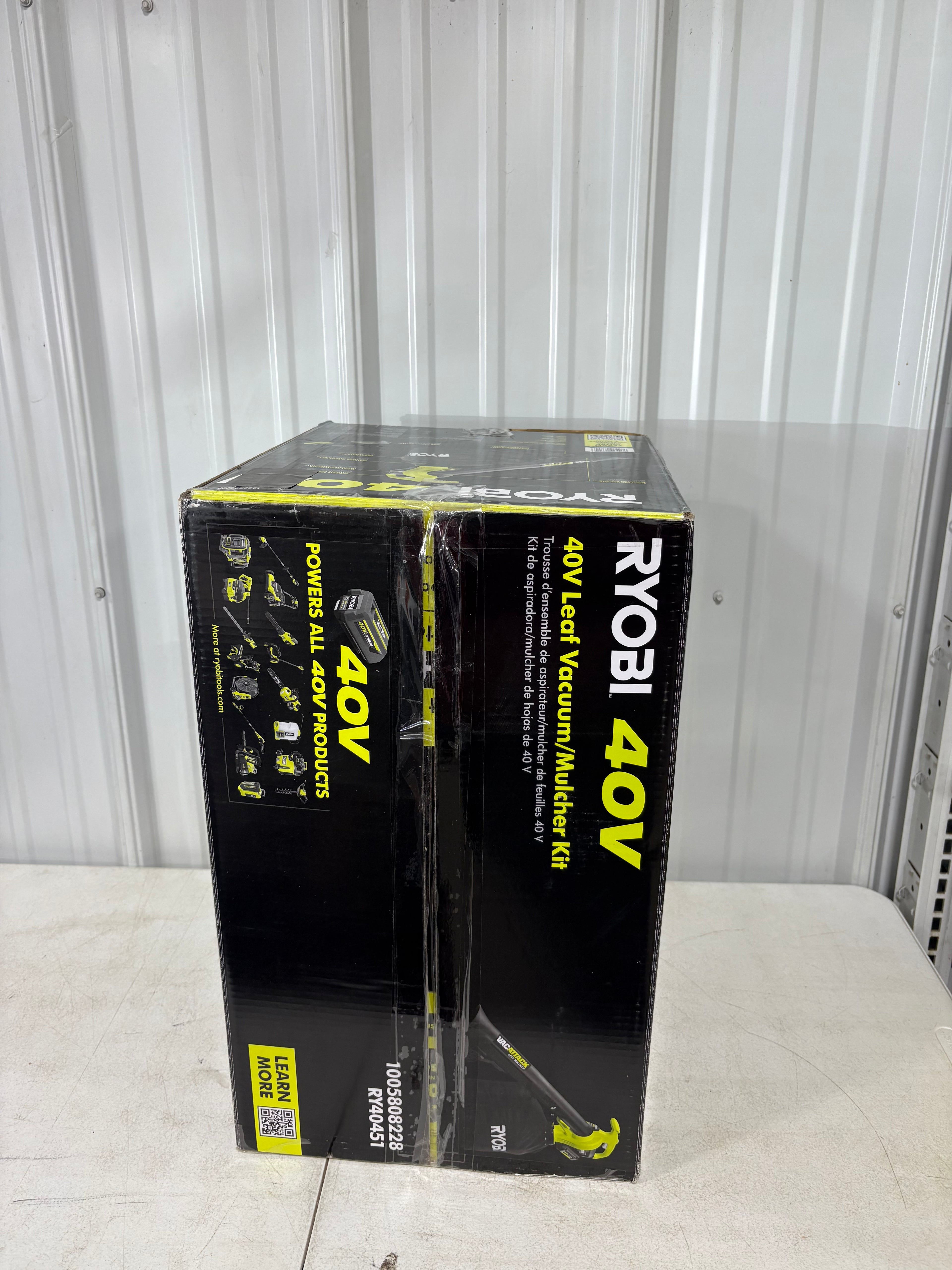 Lightly Used RYOBI 40V Vac Attack Cordless Leaf Vacuum/Mulcher with 5.0 Ah Battery and Charger