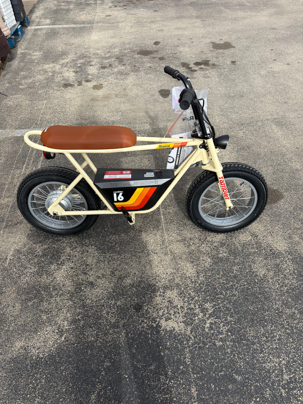Brand new Razor Rambler 16 -Beige, 36V Seated Electric Scooter Up to 15.5 mph, Retro Style Minibike for Adult