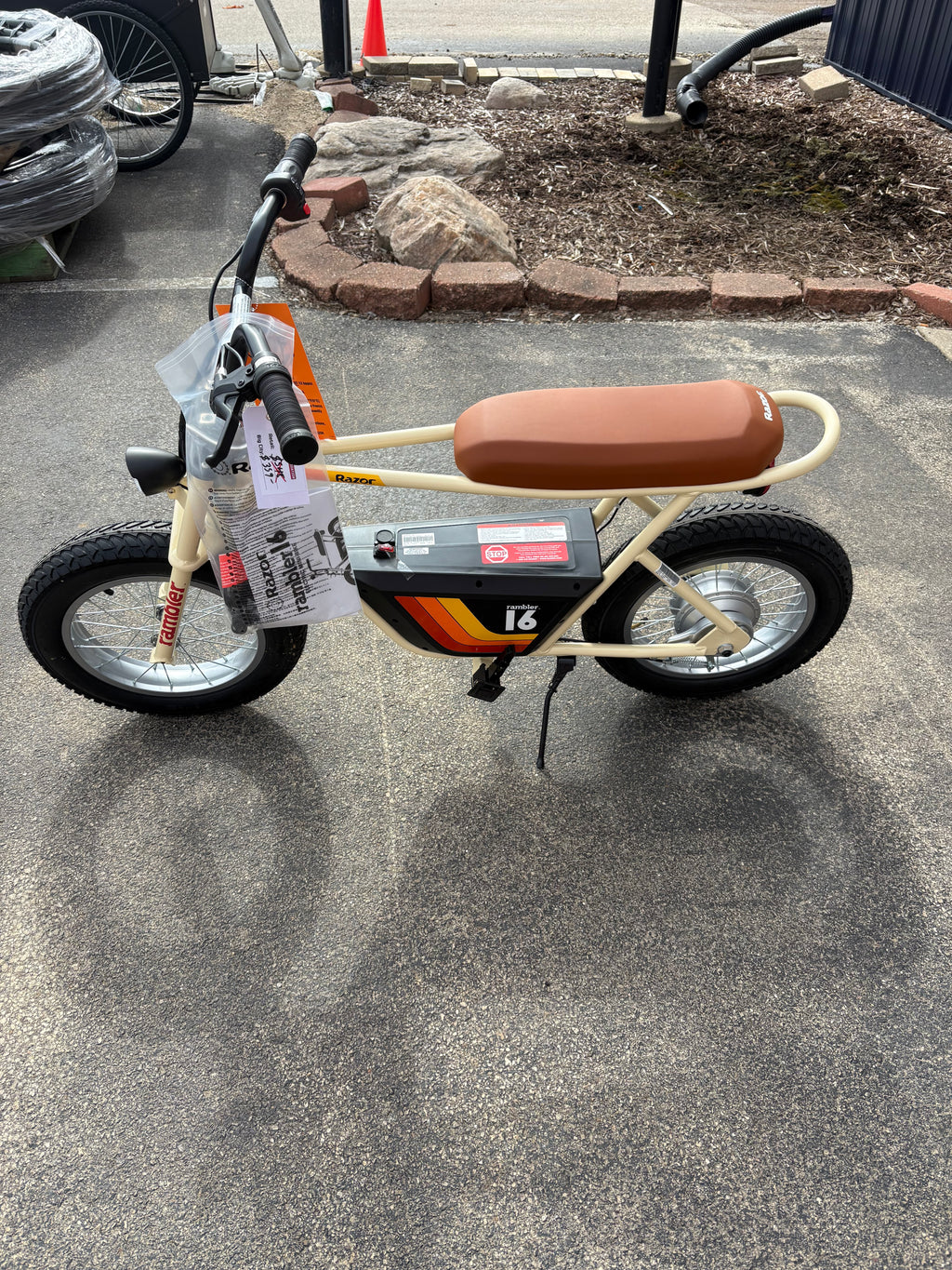 Brand new Razor Rambler 16 -Beige, 36V Seated Electric Scooter Up to 15.5 mph, Retro Style Minibike for Adult