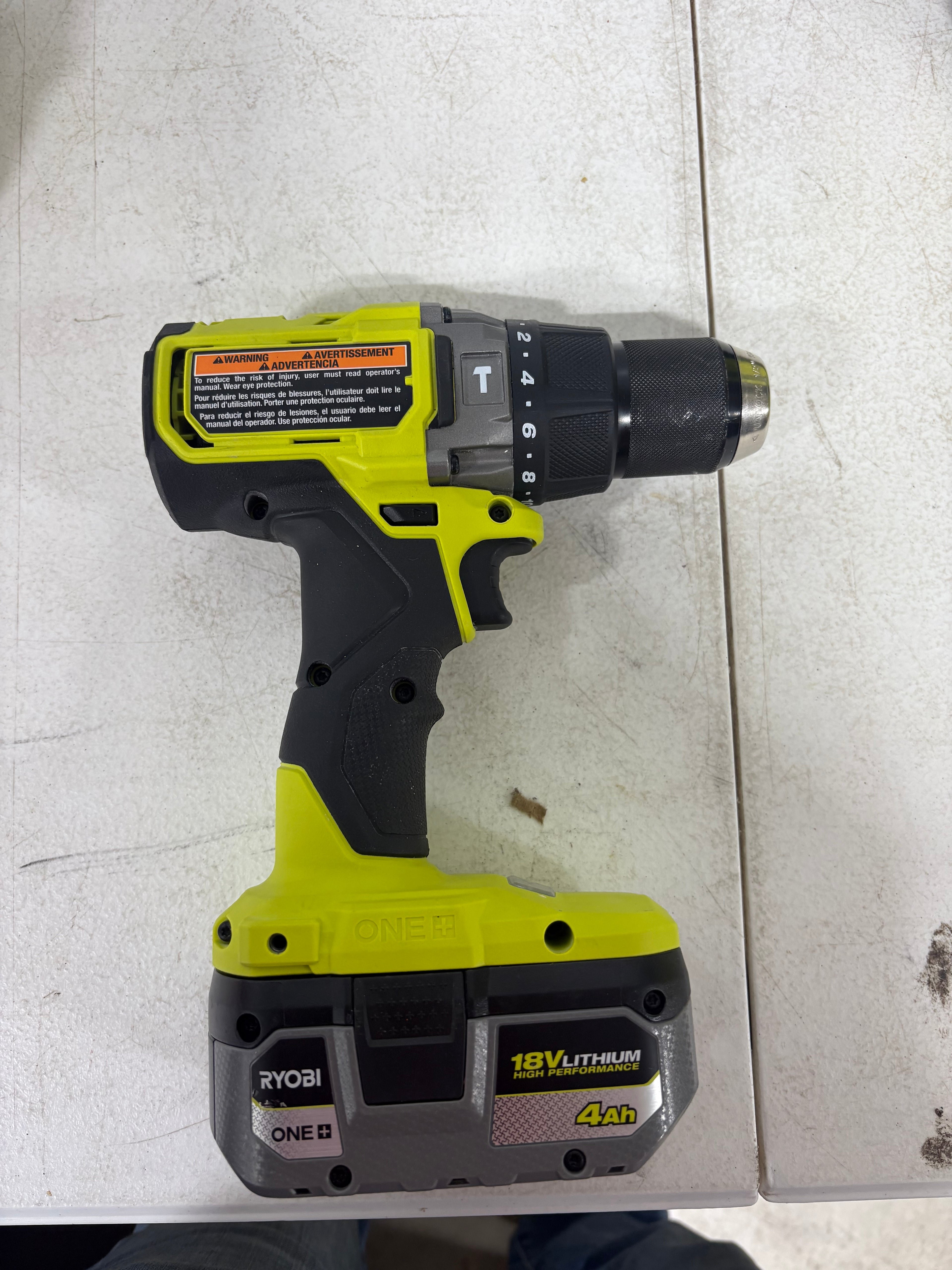 Used Like New RYOBI ONE+ HP 18V Brushless Cordless 1/2 in. Drill/Driver Kit with 4.0 Ah Battery, Charger, and Bag