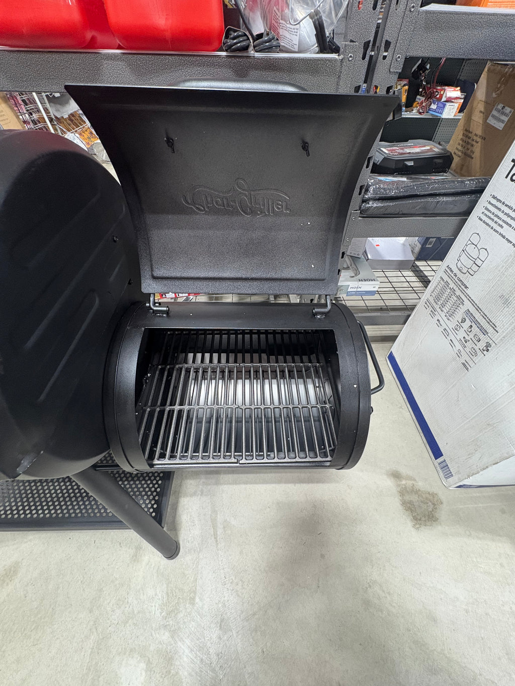 Brand new Char-Griller Smokin' Champ Charcoal Grill Offset Smoker in Black with Charcoal Tray and Dual Damper Controls