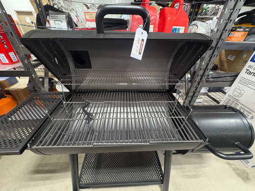Brand new Char-Griller Smokin' Champ Charcoal Grill Offset Smoker in Black with Charcoal Tray and Dual Damper Controls