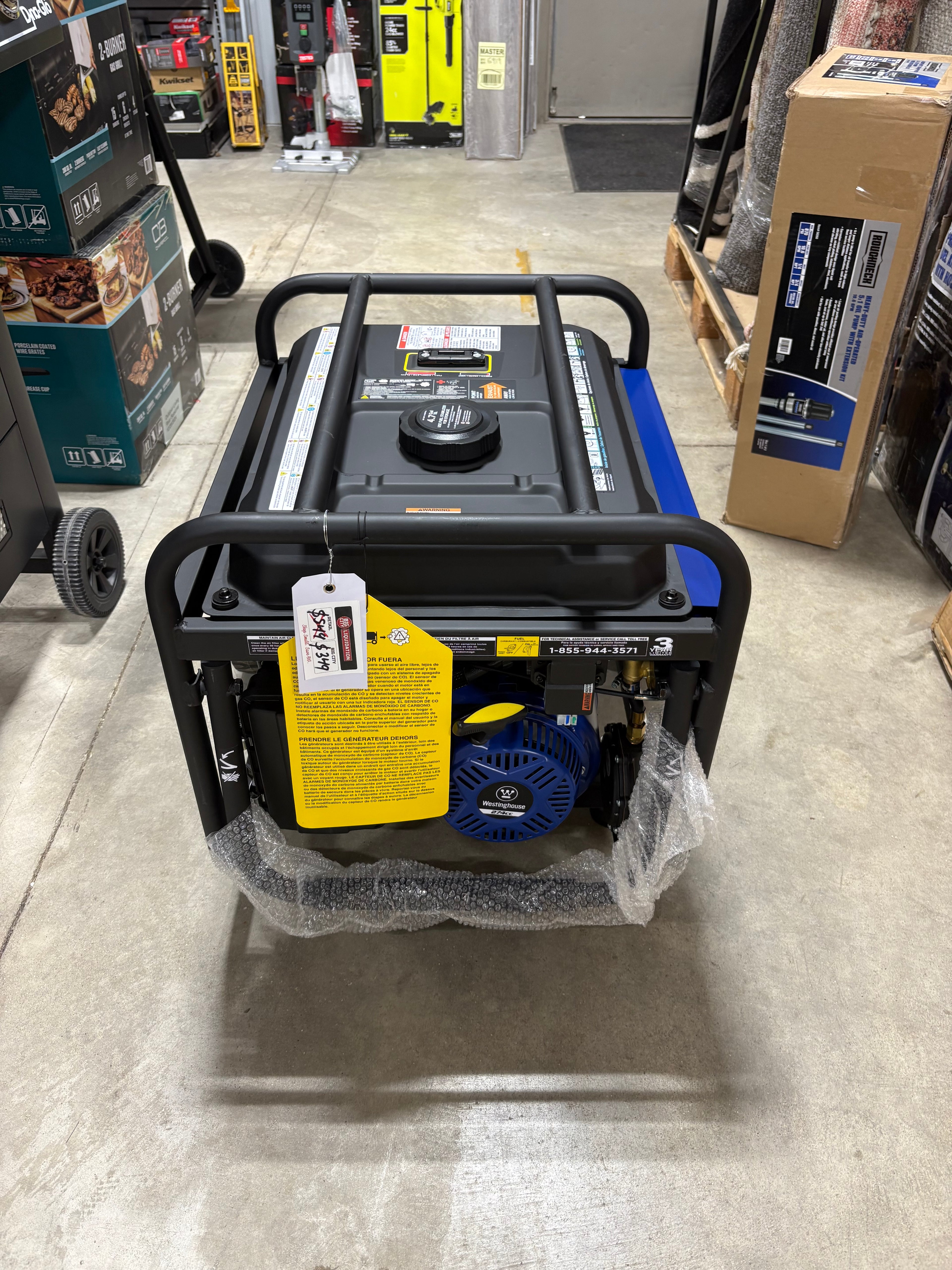 Brand new 6500/5300–Watt Westinghouse Dual Fuel Portable Generator With CO Sensor + Propane Hose