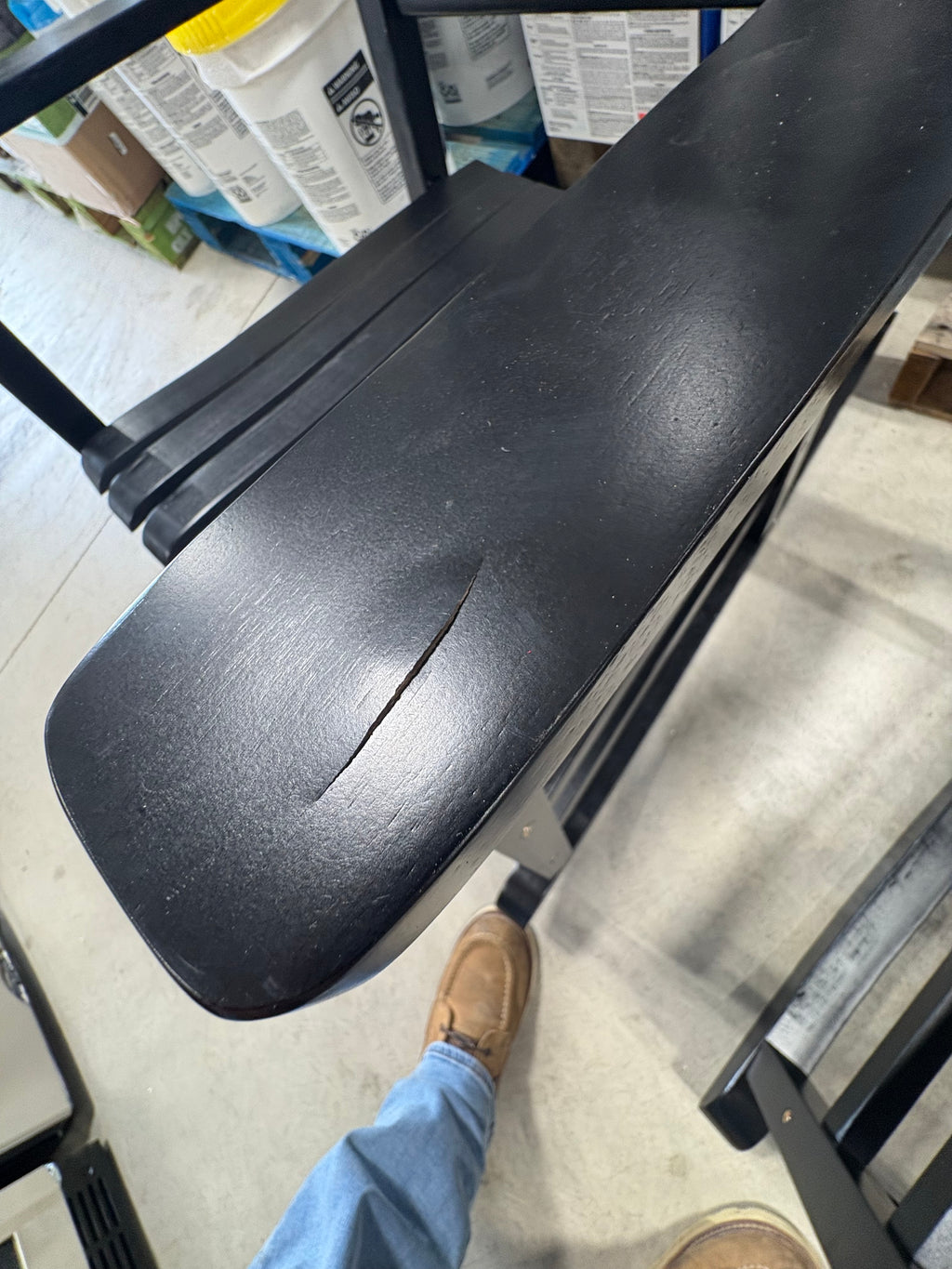 Brand new Shine Company 44"H Black Porch Rocker made of Acacia, Set of Two
