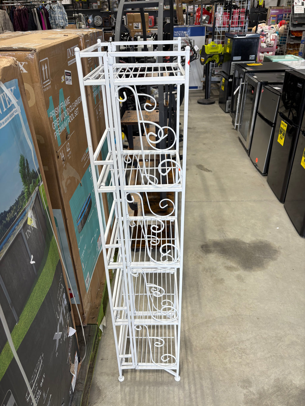 Brand new Convenience Concepts Xtra Storage 13 in. W 5 Tier Folding Metal Shelf with Scroll Design