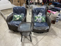 Brand new JOYSIDE 3-Piece Wicker Swivel Outdoor Rocking Chairs Patio Conversation Set with Blue Cushions