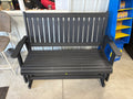Brand new and fully assembled Innovaze 3-Person Poly Lumber Plastic Outdoor Glider w/Deep Seat, High Backrest and Removable Cup Holders
