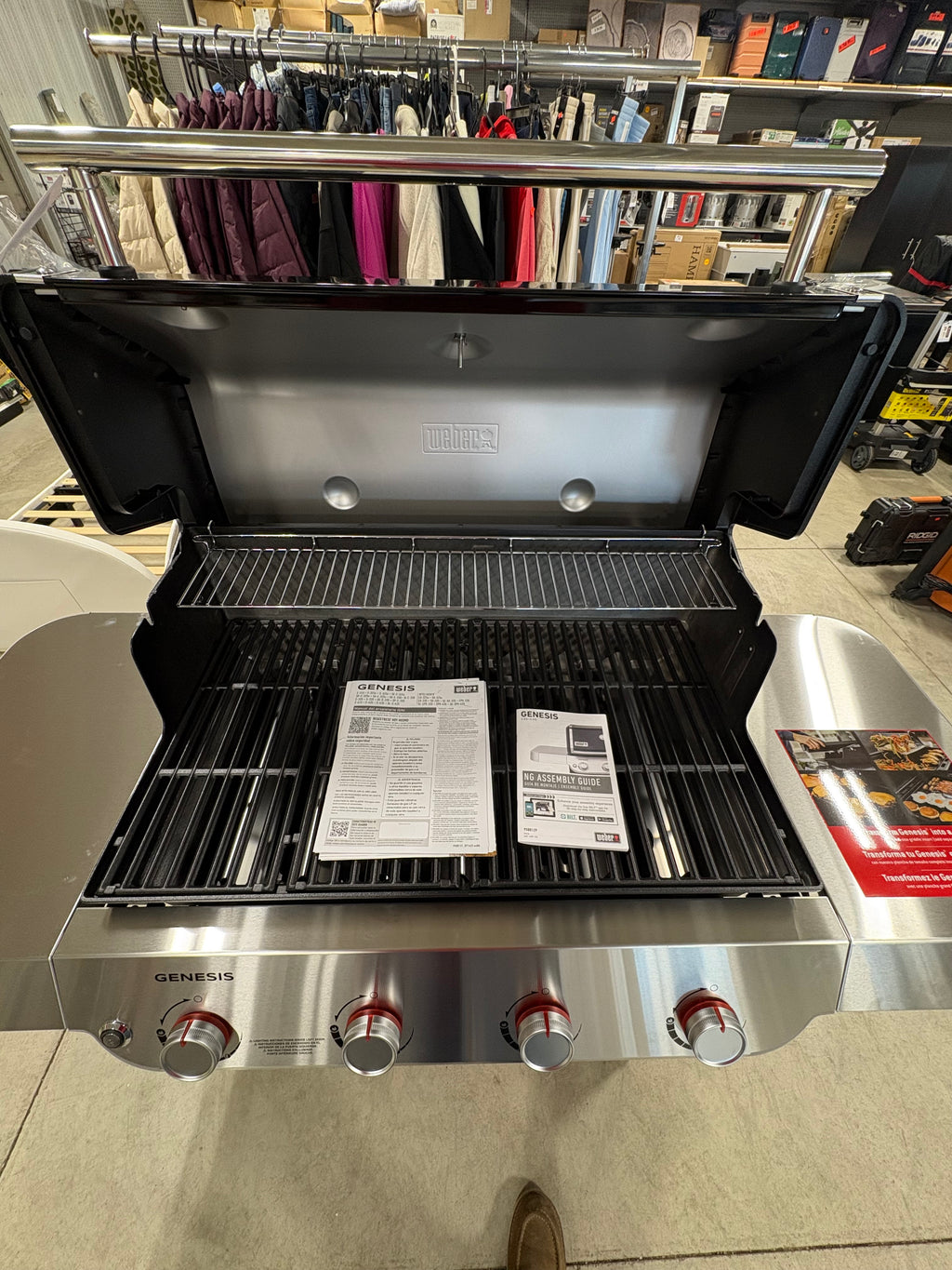Brand new Weber Genesis E-15 4-Burner Natural Gas Grill in Black with Cast-Iron Grates