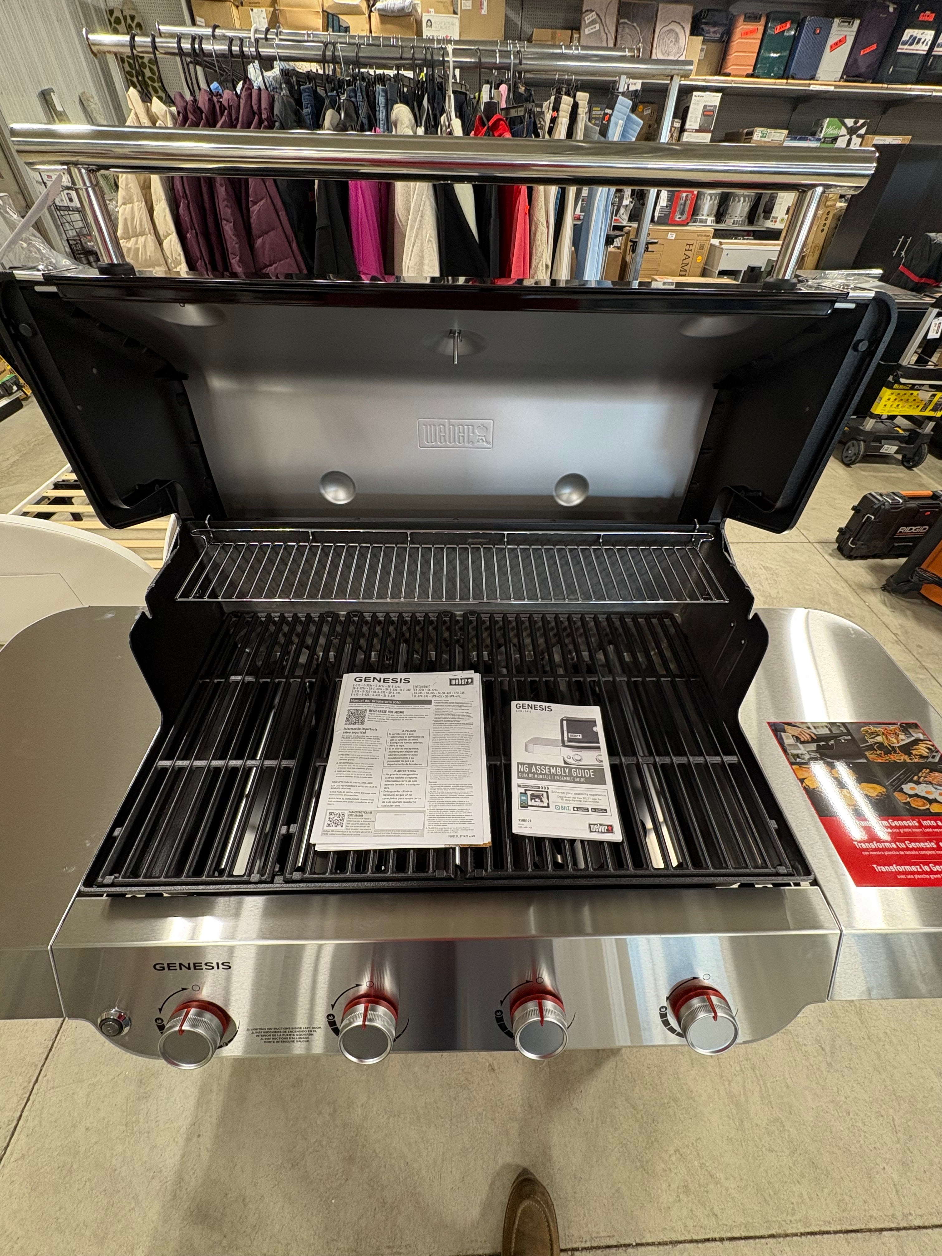 Brand new Weber Genesis E-15 4-Burner Natural Gas Grill in Black with Cast-Iron Grates