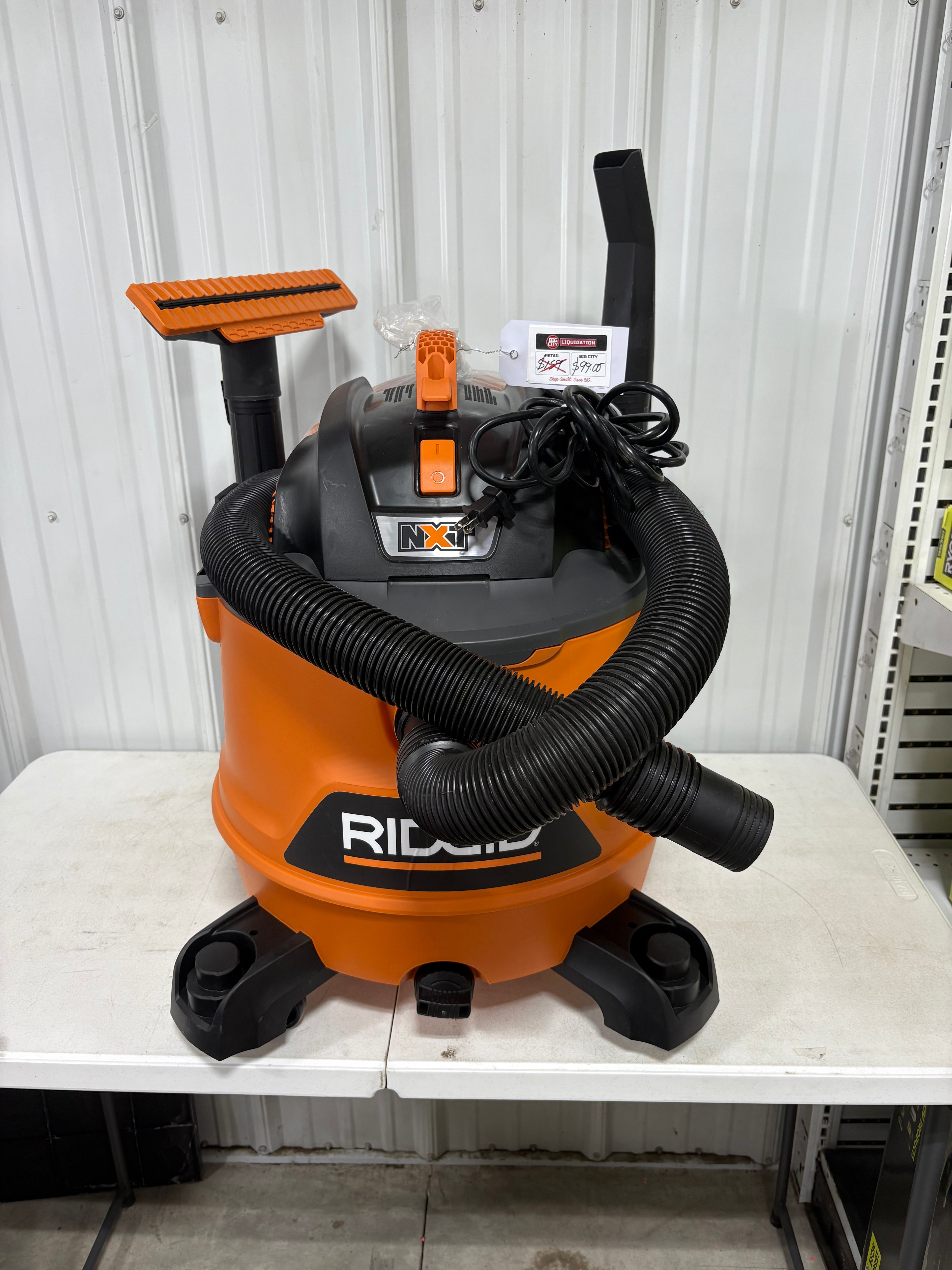 Brand new RIDGID 14 Gal. 6.0 Peak HP NXT Shop Vacuum Wet Dry Vac with Fine Dust Filter, Hose, Accessories and Car Cleaning Kit HD1401