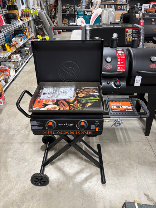 Brand new and assembled Blackstone 2-Burner 22" Griddle with Flex Fold Legs Black