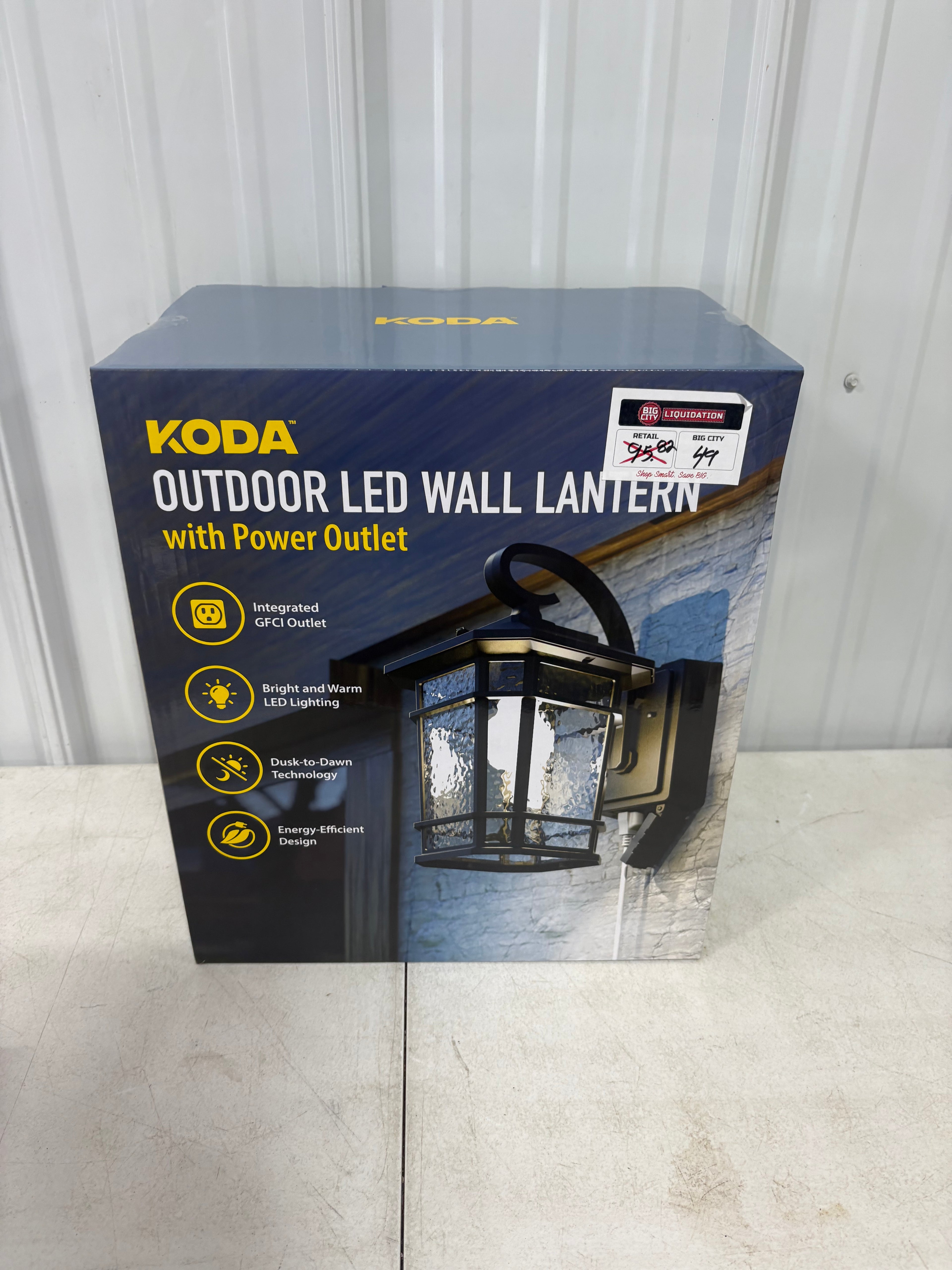 Brand new Koda Outdoor LED Wall Lantern with Power Outlet
