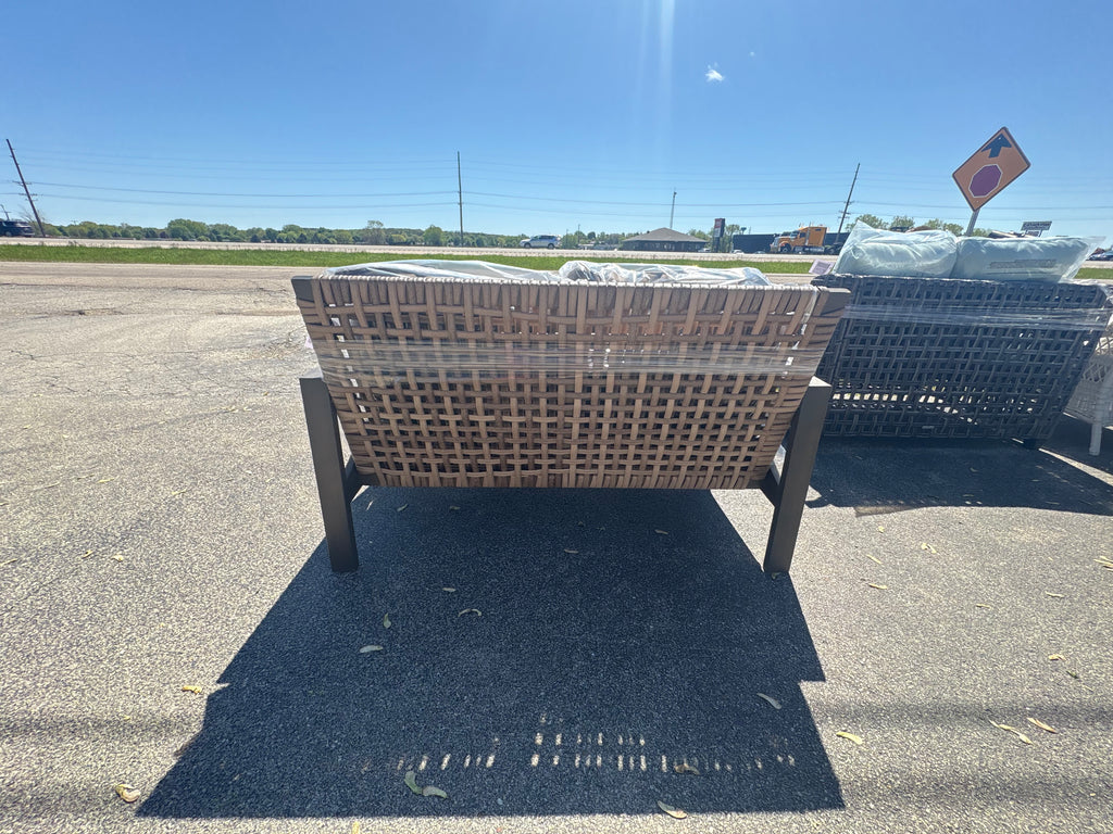 Brand new and assembled Lakehaven Sofa x Wicker Set - Table and Loveseat