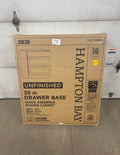 Hampton Bay 30 in. W x 24 in. D x 34.5 in. H Ready to Assemble Drawer Base Kitchen Cabinet in Unfinished with CLICKREADY Technology