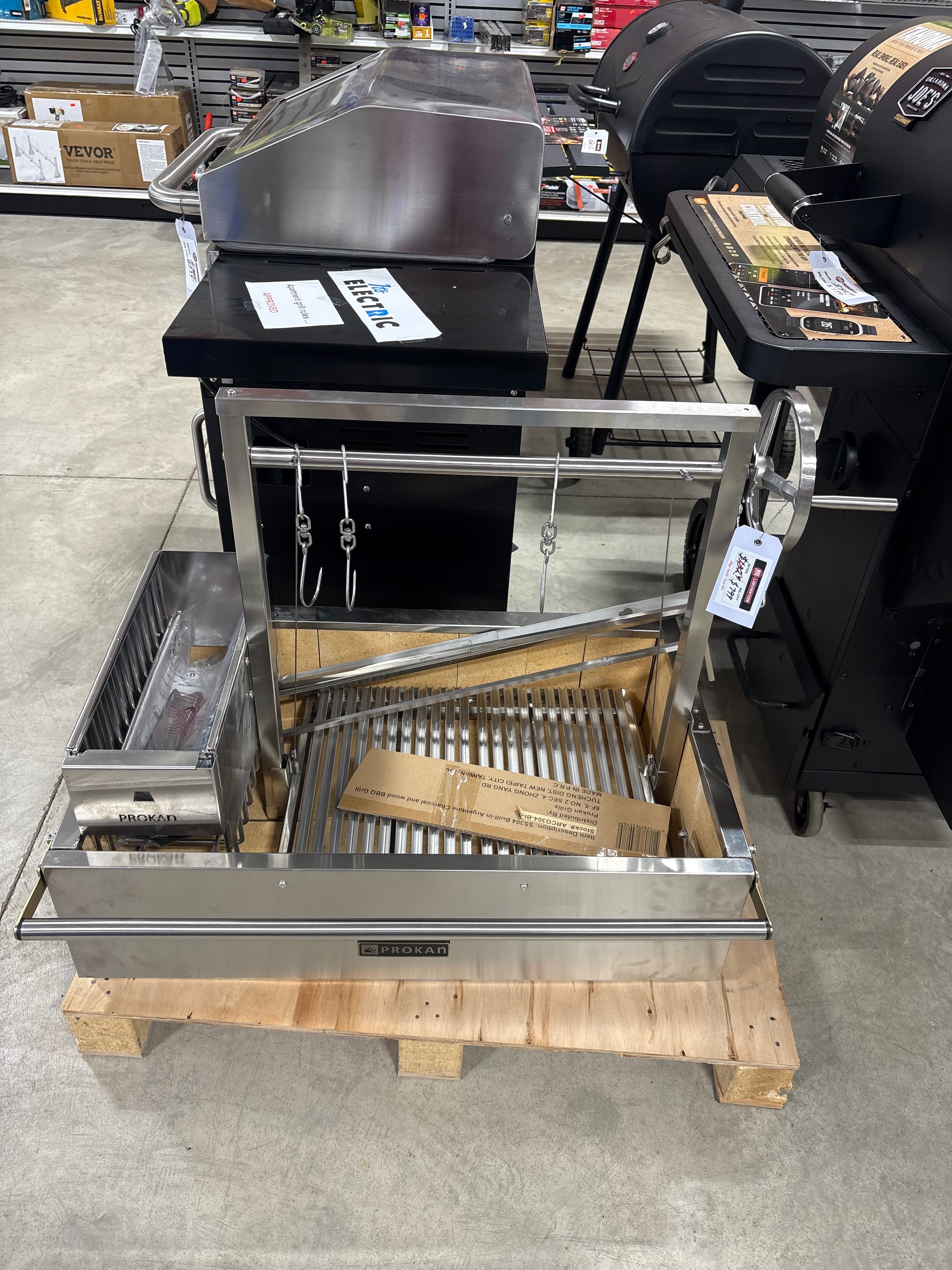 Brand new PROKAn 36 in. Infinity Portable Argentine Charcoal and Wood Built-In Grill in Stainless Steel