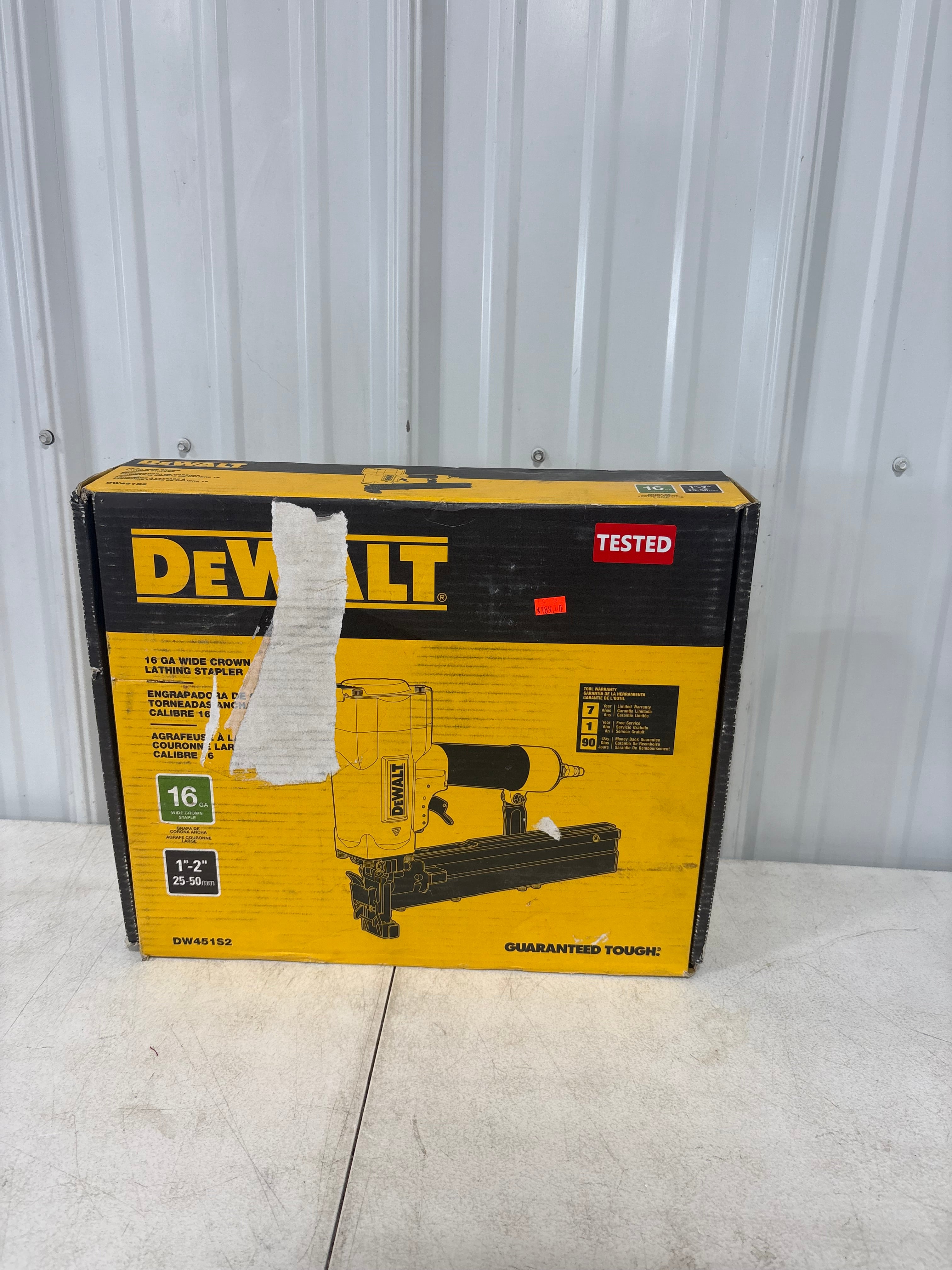 Brand new DEWALT Corded Pneumatic 16-Gauge 1 in. Crown Lathing Stapler