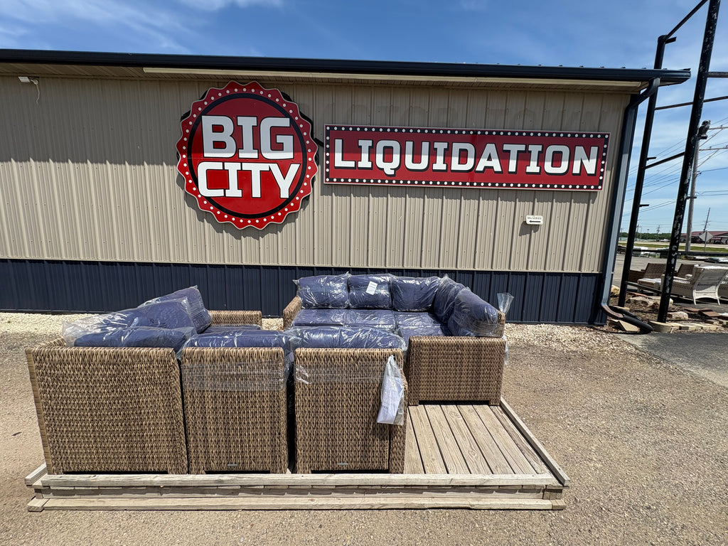 Brand new and Fully Assembled Laguna Point Natural 4 PC Wicker Outdoor Sectional
