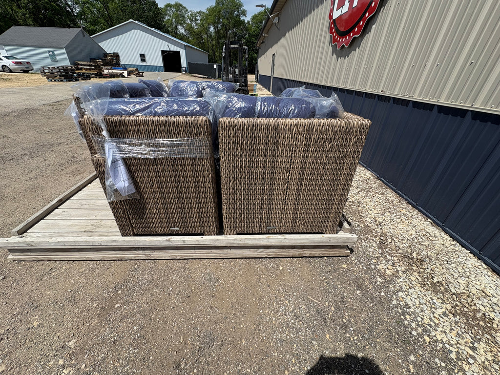 Brand new and Fully Assembled Laguna Point Natural 4 PC Wicker Outdoor Sectional