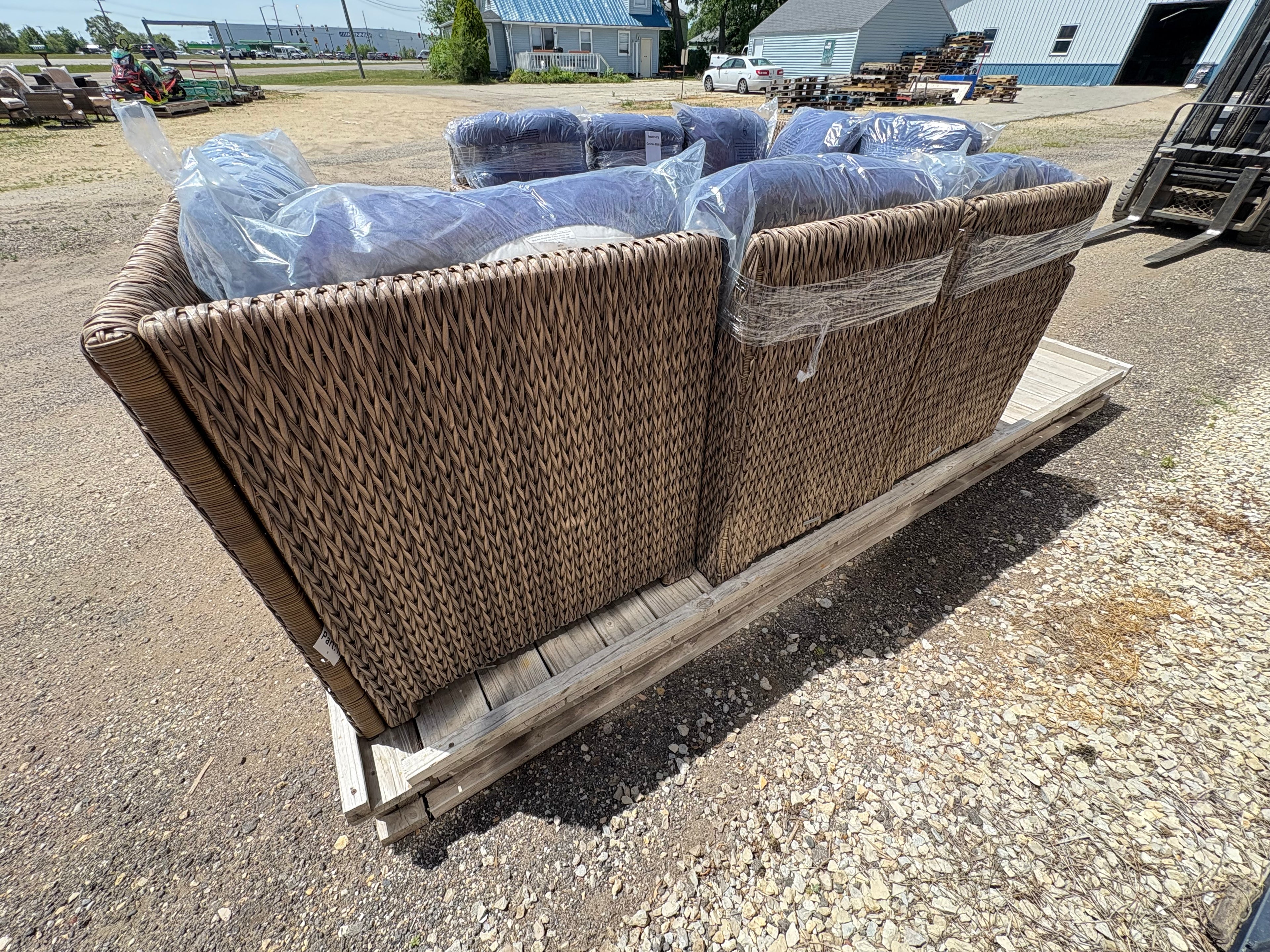 Brand new and Fully Assembled Laguna Point Natural 4 PC Wicker Outdoor Sectional