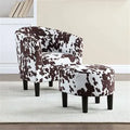 Brand new Convenience Concepts Take a Seat Churchill Brown Cow Print Faux Cowhide Accent Chair with Ottoman