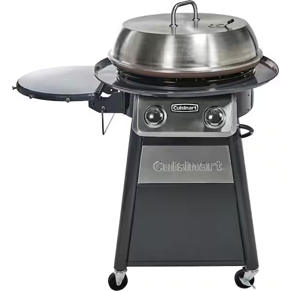 Brand new CUISINART OUTDOORS 2-Burner Propane Gas 360-Degree Griddle Cooking Center in Gray with Stainless Steel Lid