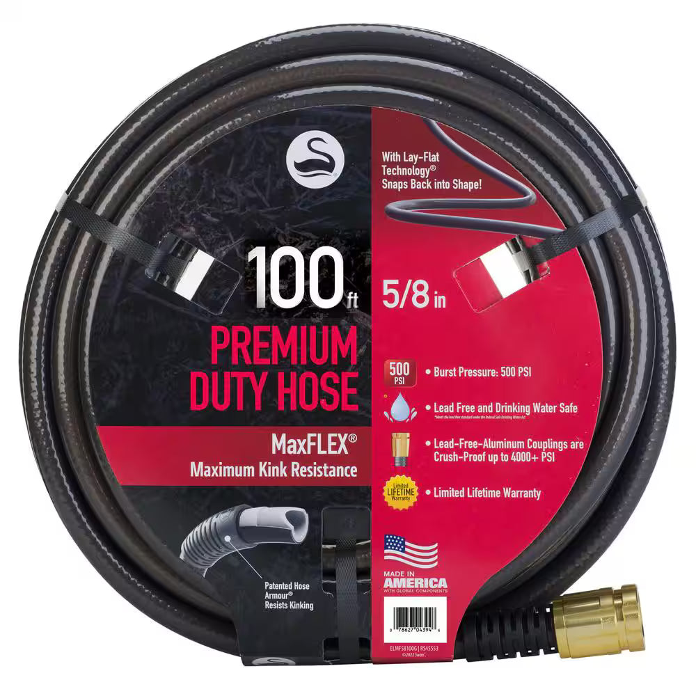 Brand new Swan Maximum FLEX 5/8 in. x 100 ft. Premium Duty Garden Hose