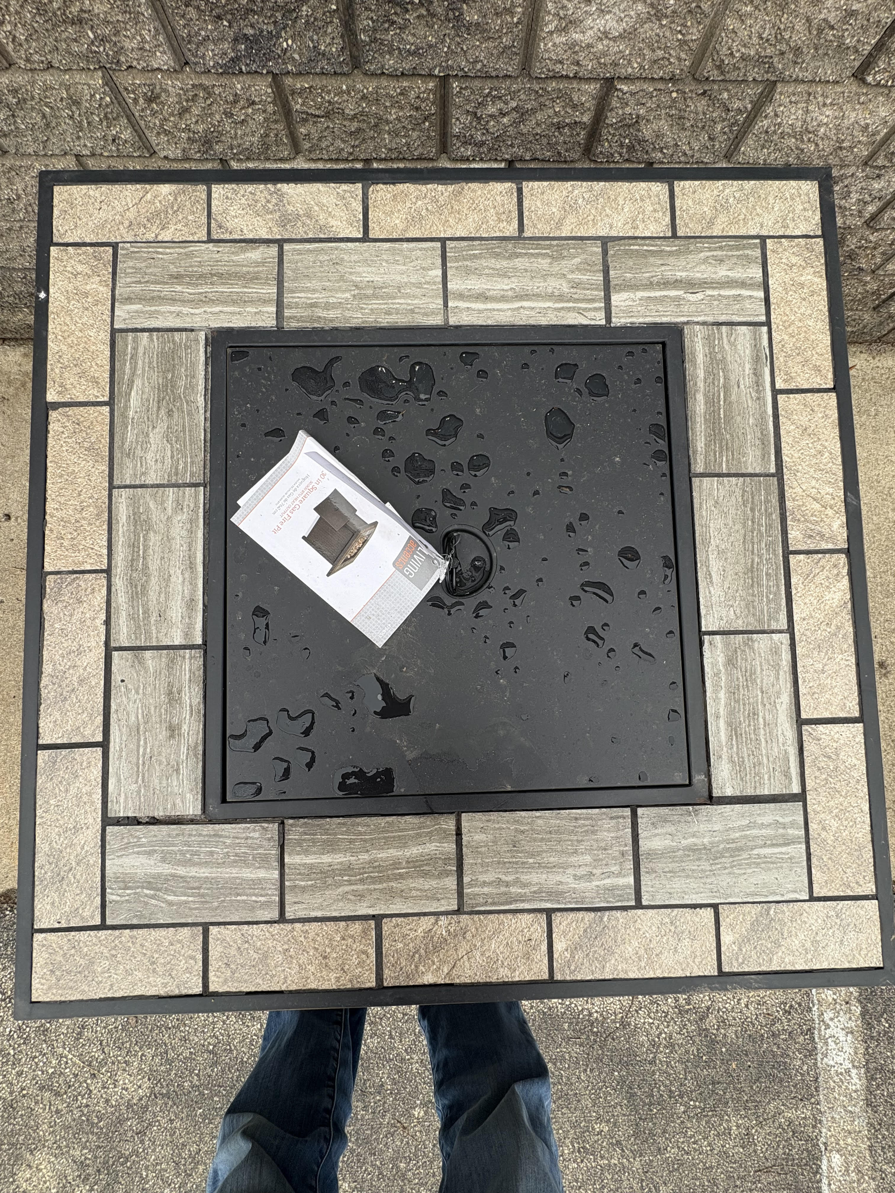 Brand new Living Accents 30 in. W Steel Square Propane Fire Pit