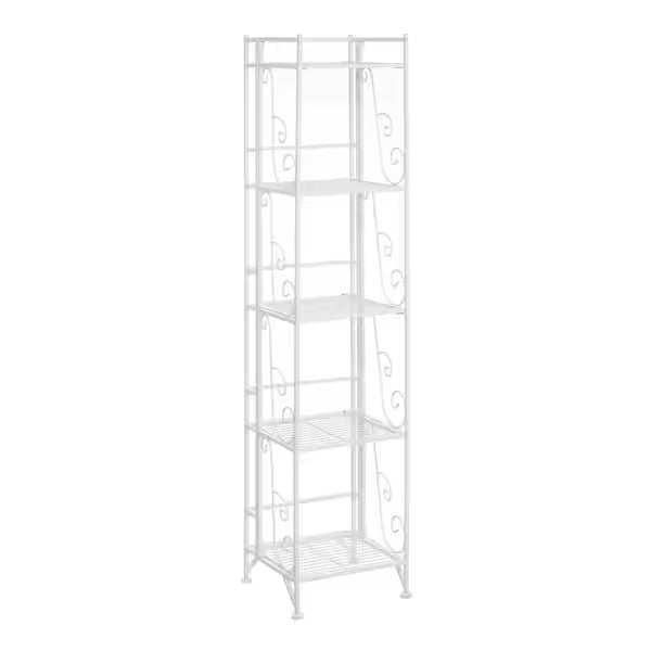 Brand new Convenience Concepts Xtra Storage 13 in. W 5 Tier Folding Metal Shelf with Scroll Design